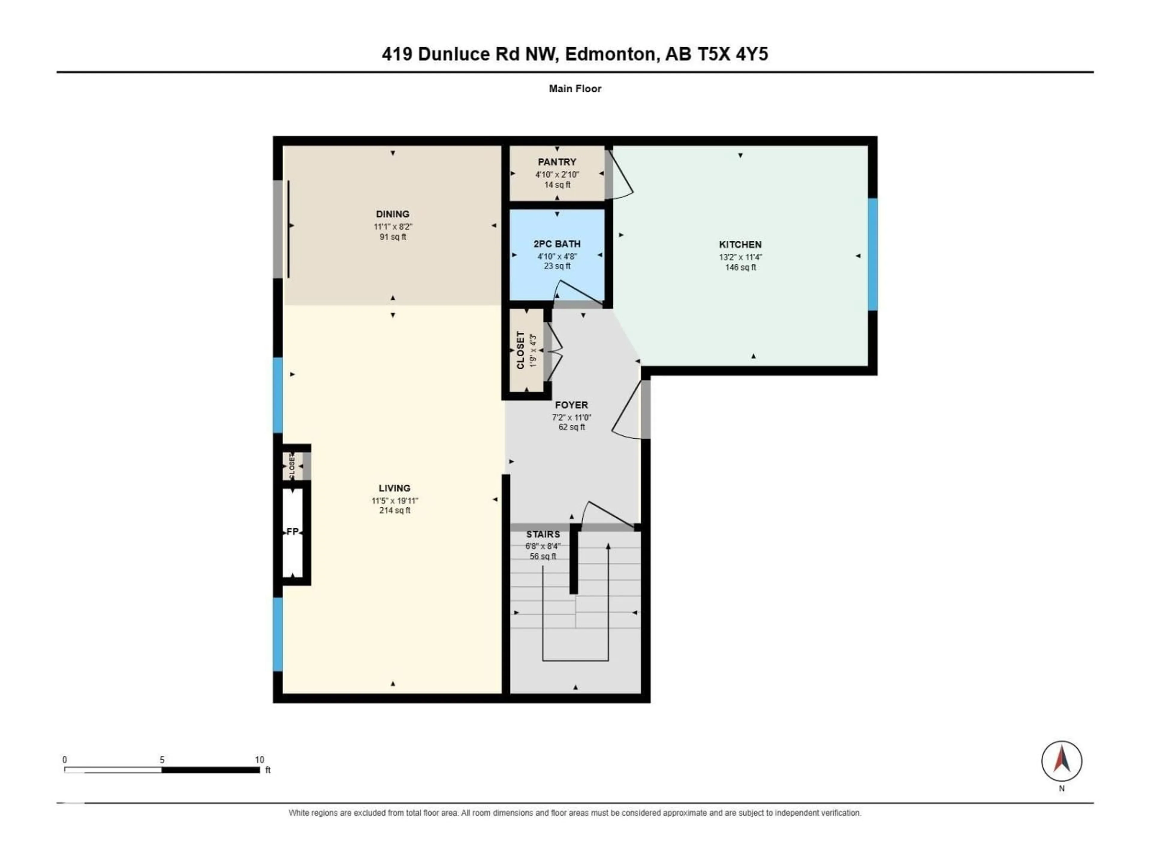 Floor plan for 419 DUNLUCE RD, Edmonton Alberta T5X4Y5
