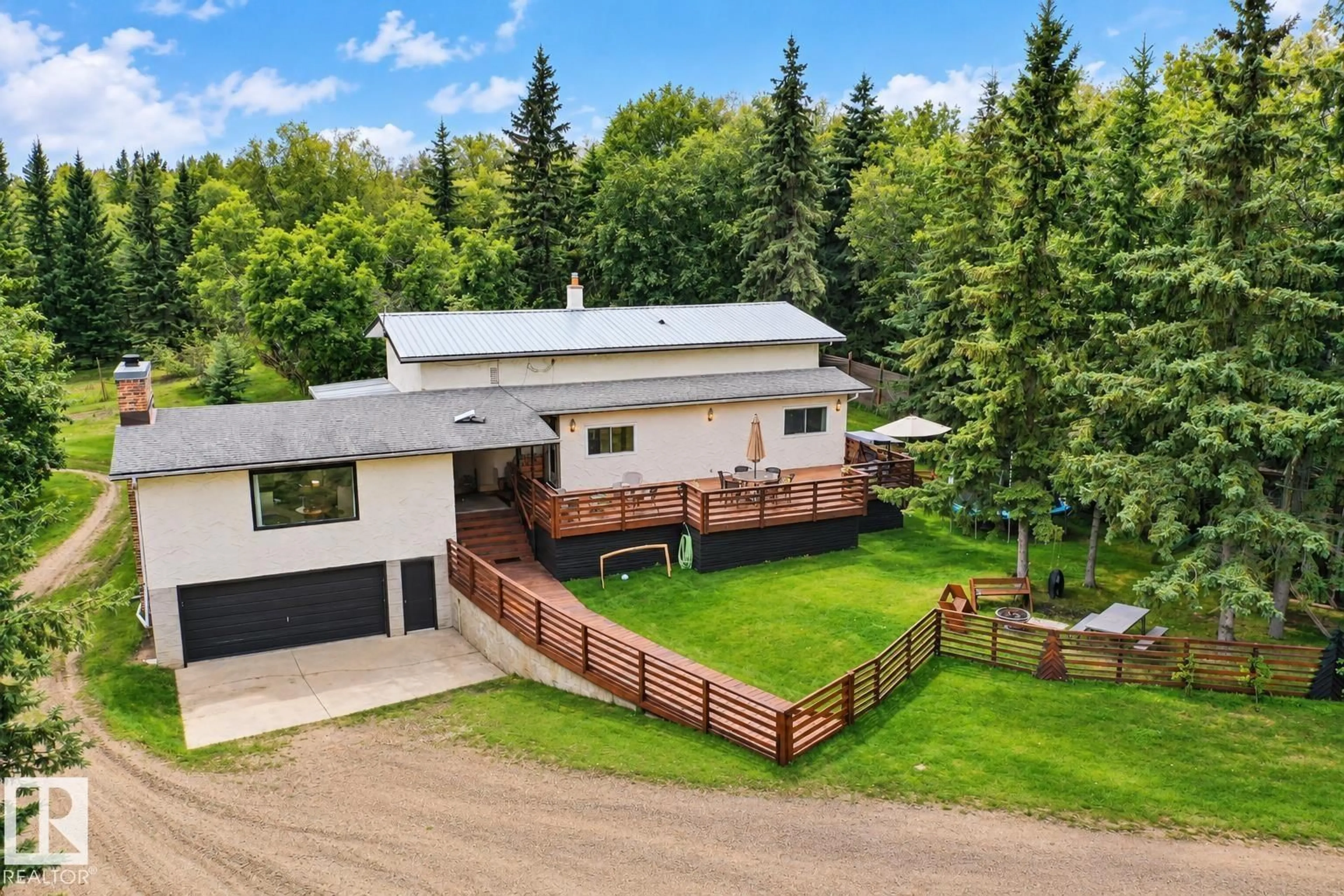 A pic from outside/outdoor area/front of a property/back of a property/a pic from drone, unknown for 26127 TWP ROAD 514, Rural Parkland County Alberta T7Y1B5
