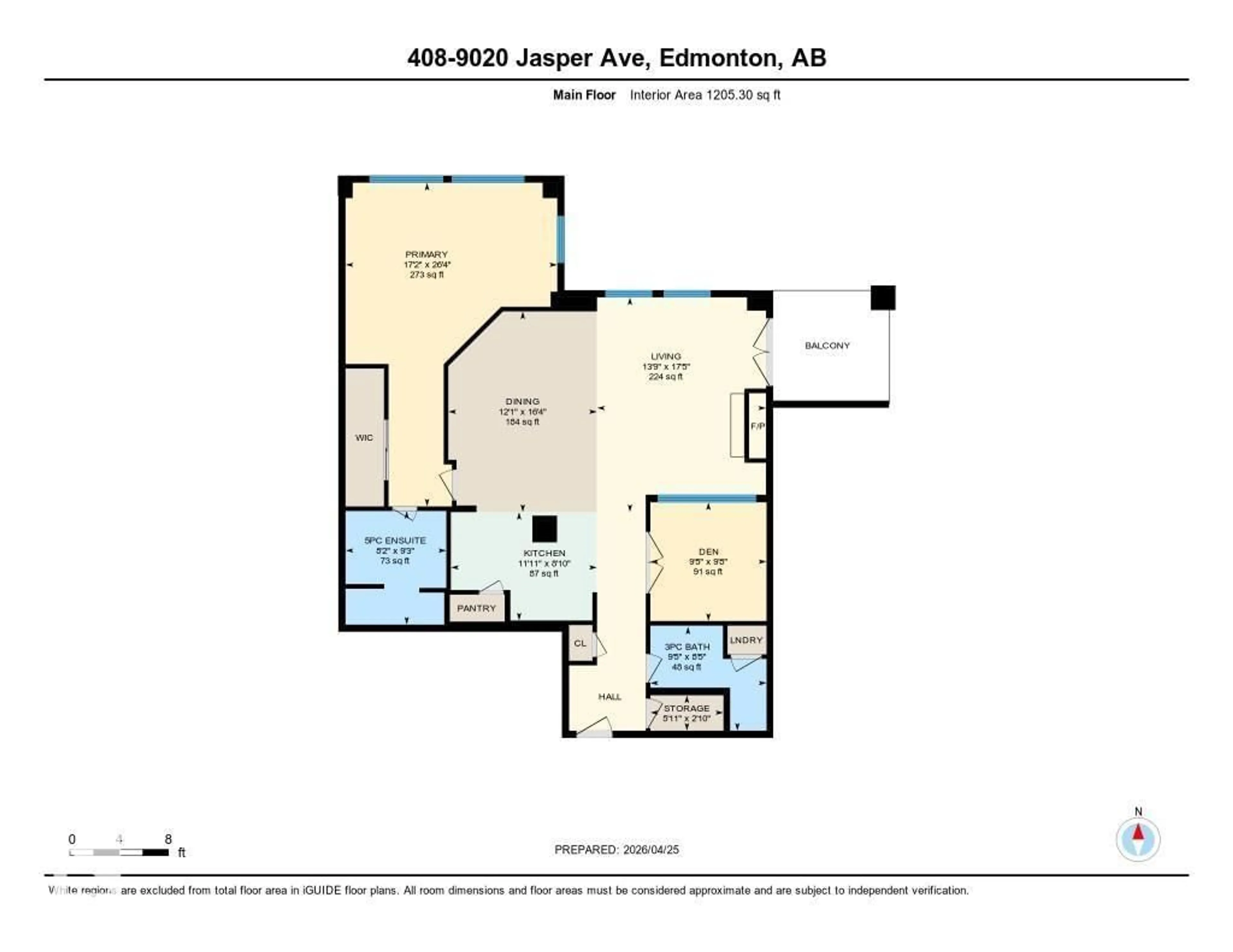 Floor plan for #408 - 9020 JASPER AV, Edmonton Alberta T5H3S8