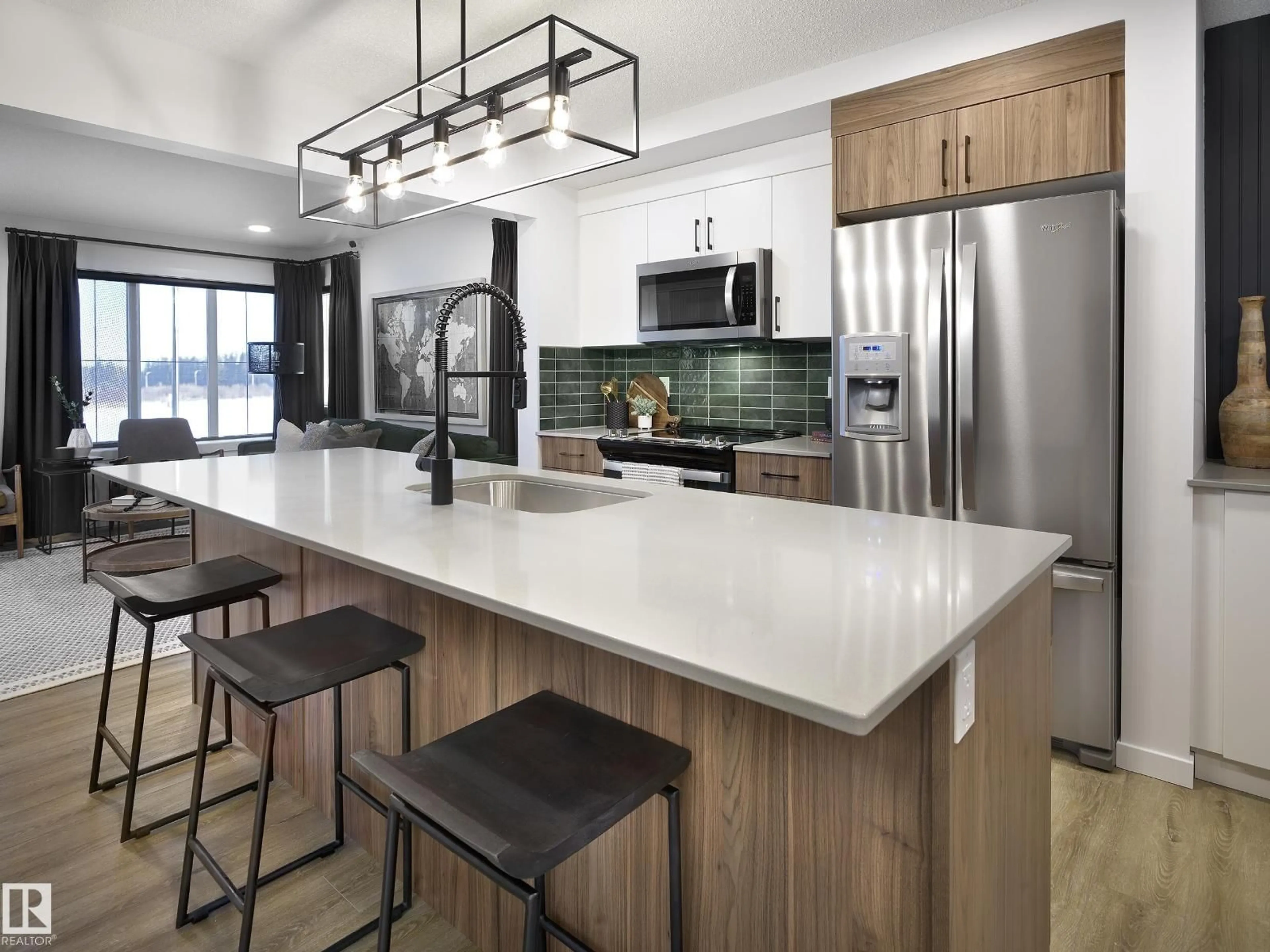 Contemporary kitchen, ceramic/tile floor for 3 EDGEWATER CL, Spruce Grove Alberta T7X3C7