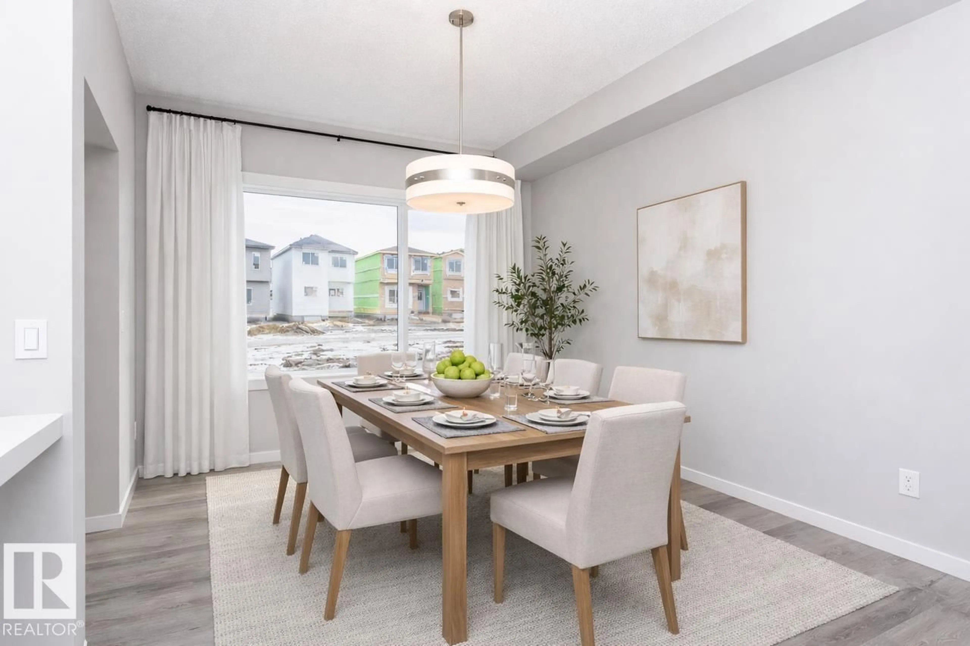 Dining room, wood/laminate floor for 33 MCLEOD AV, Spruce Grove Alberta T7X4B8