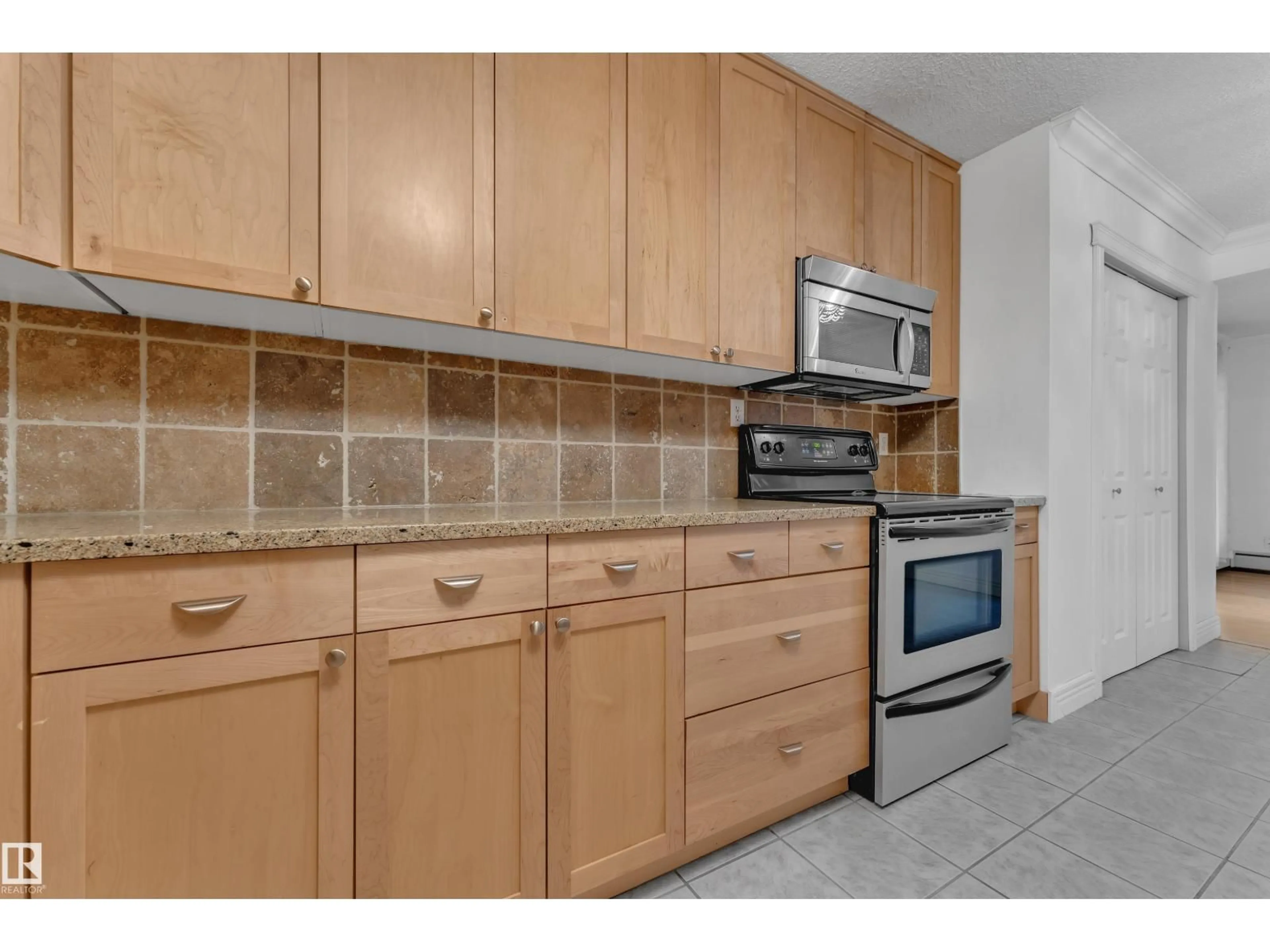 Standard kitchen, ceramic/tile floor for #304 - 10165 113 ST, Edmonton Alberta T5K1P1
