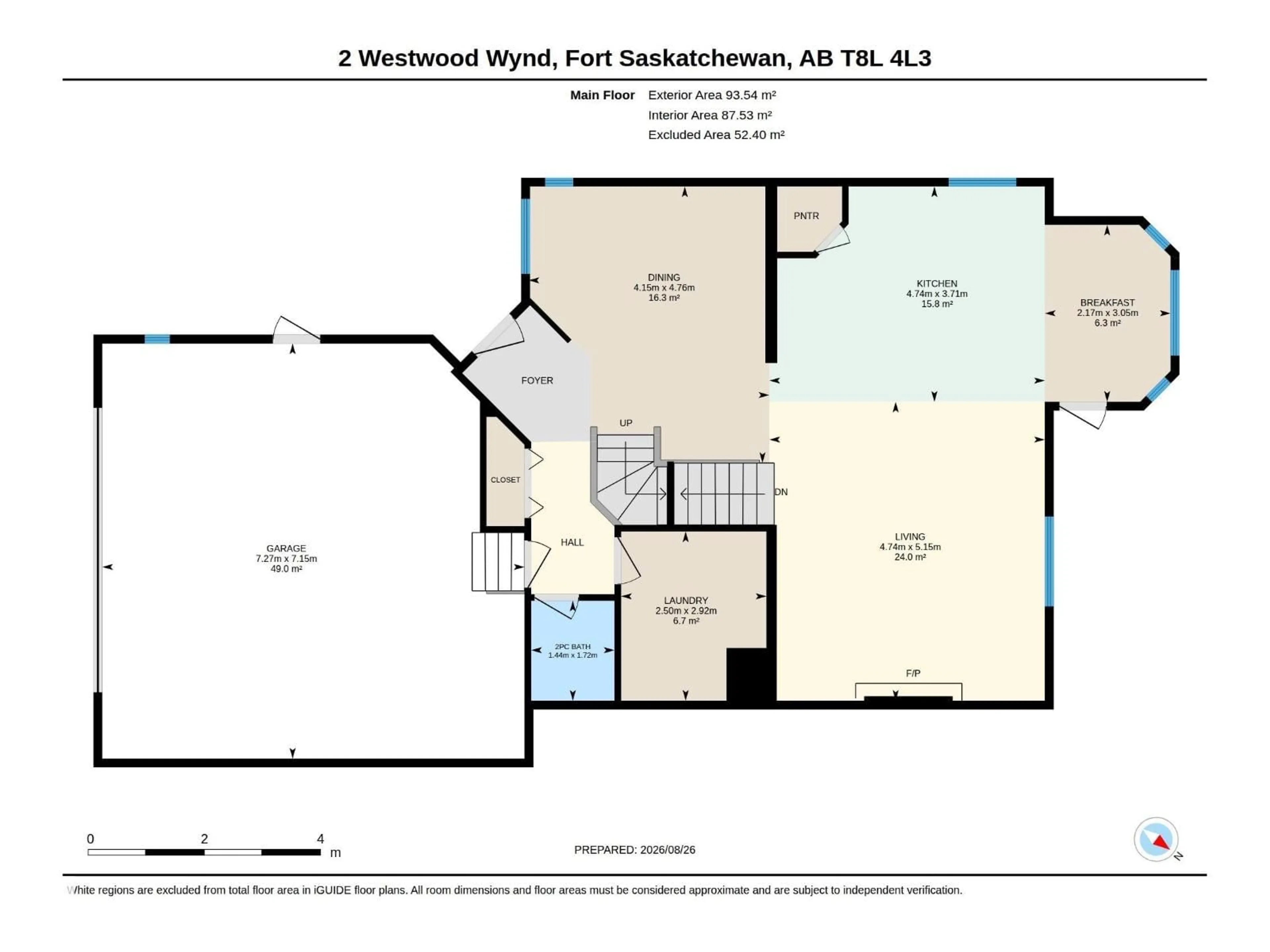 Floor plan for 2 WESTWOOD WD, Fort Saskatchewan Alberta T8L4J3