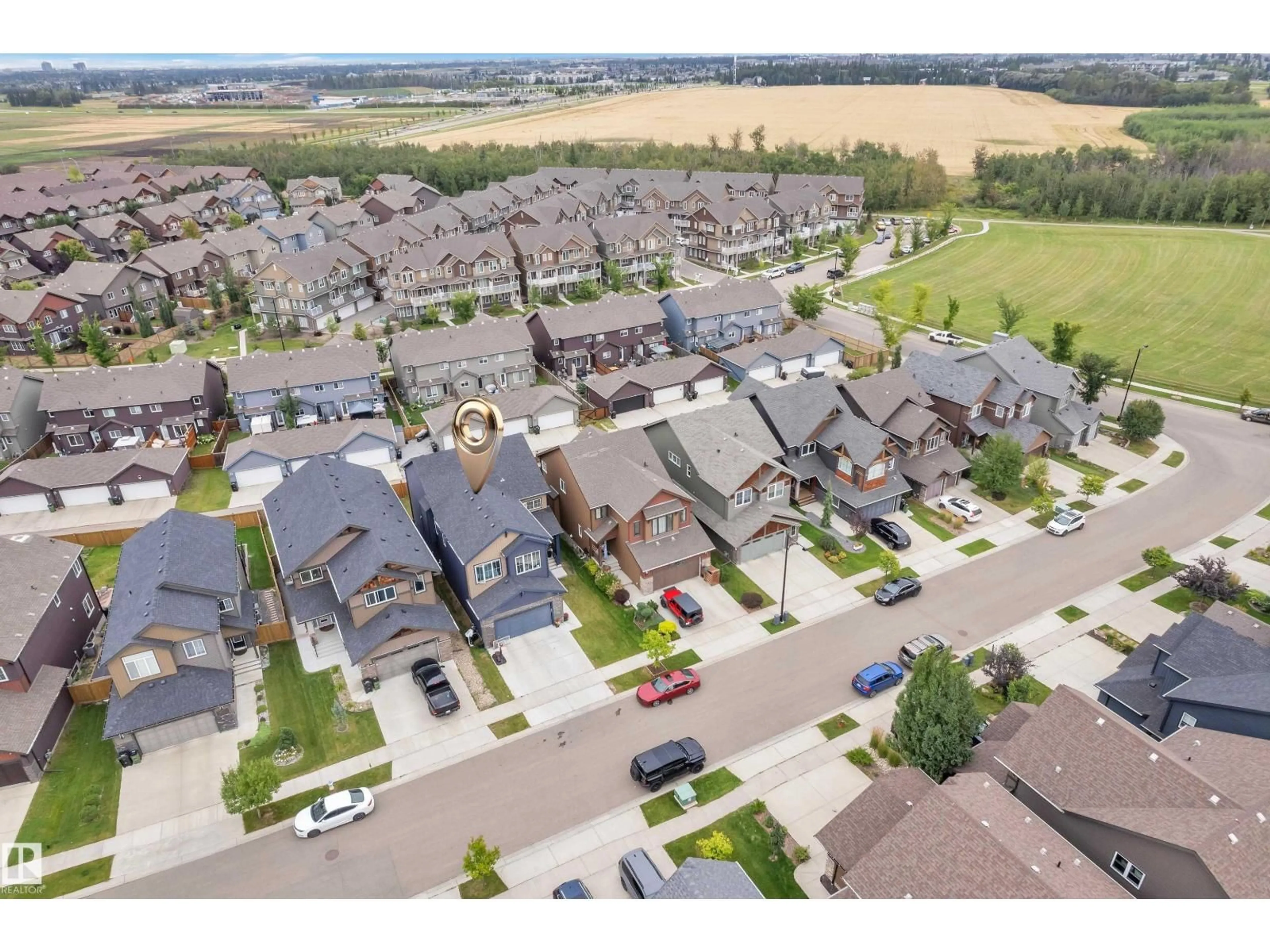 A pic from outside/outdoor area/front of a property/back of a property/a pic from drone, street for 1409 GRAYDON HILL WY, Edmonton Alberta T6W3C9