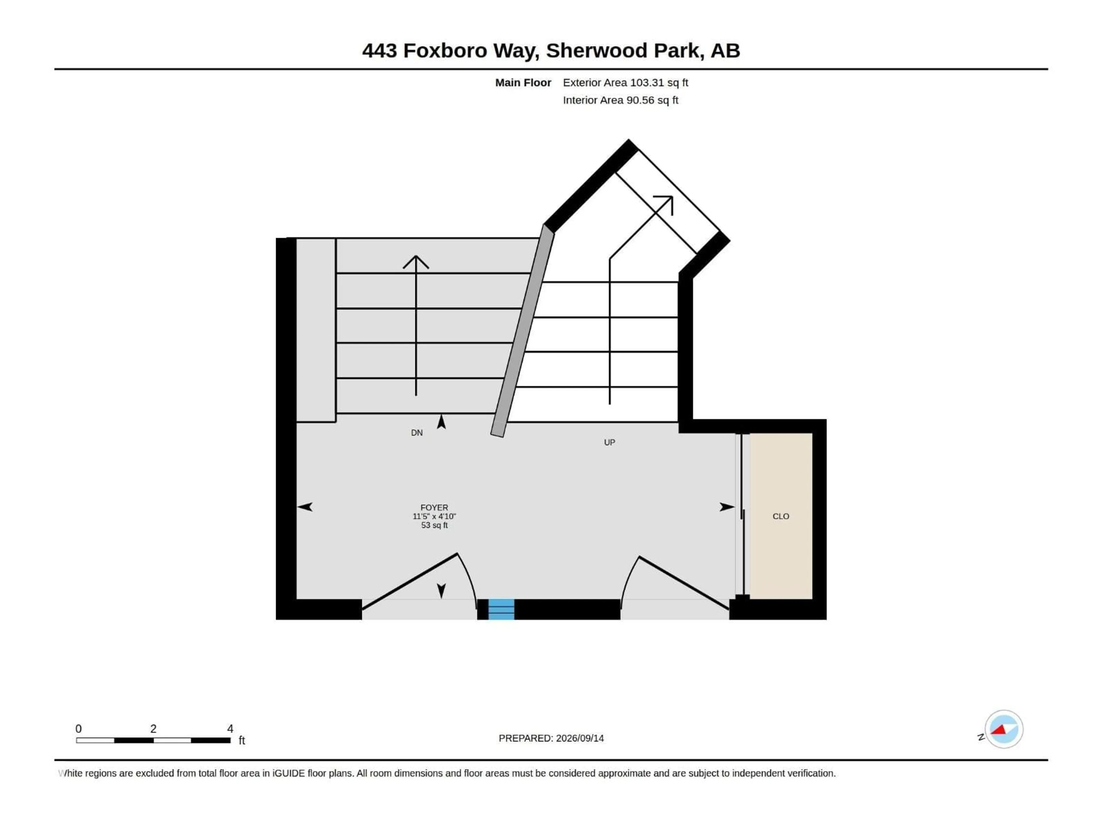 Floor plan for 443 FOXBORO WY, Sherwood Park Alberta T8A6K5