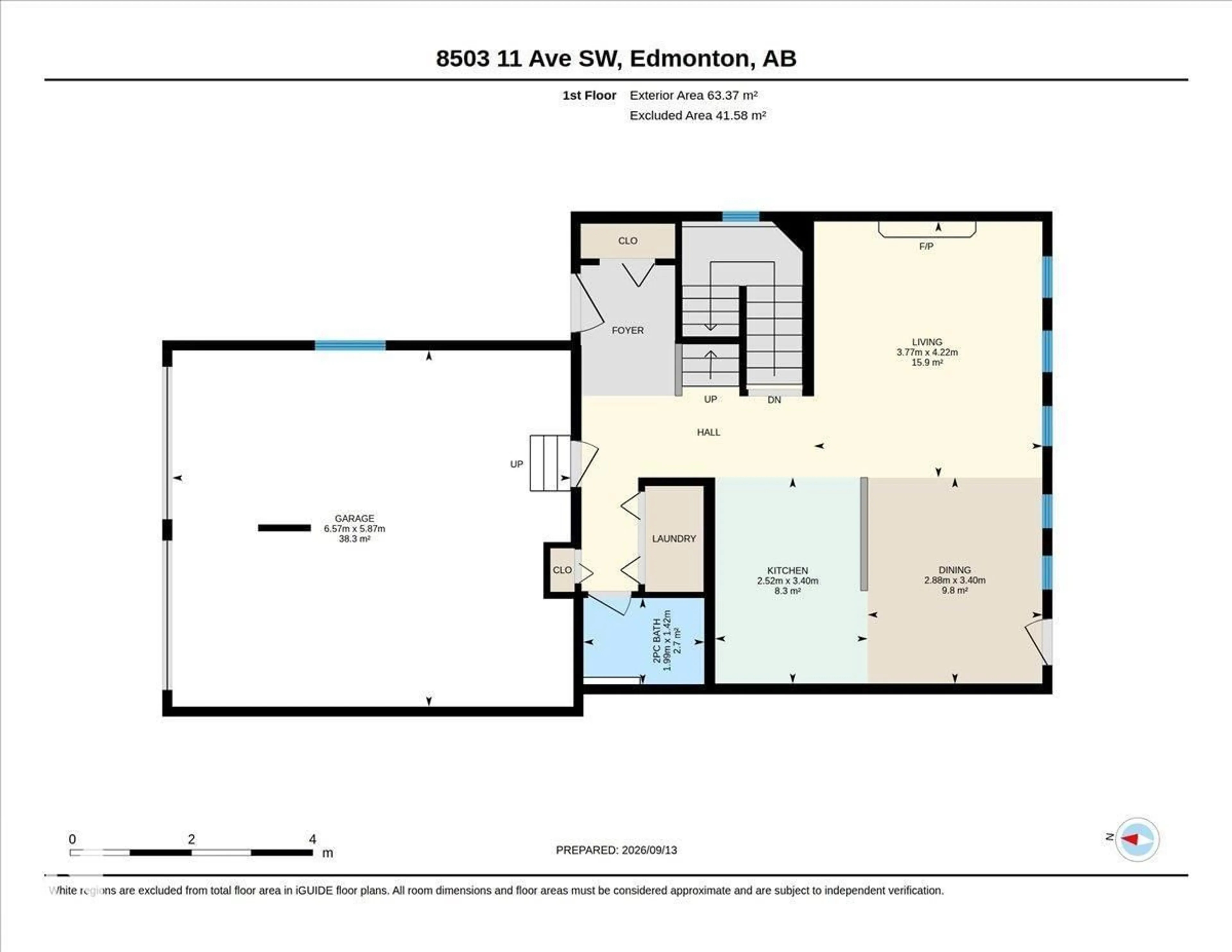 Floor plan for SW - 8503 11 AV, Edmonton Alberta T6X1J4