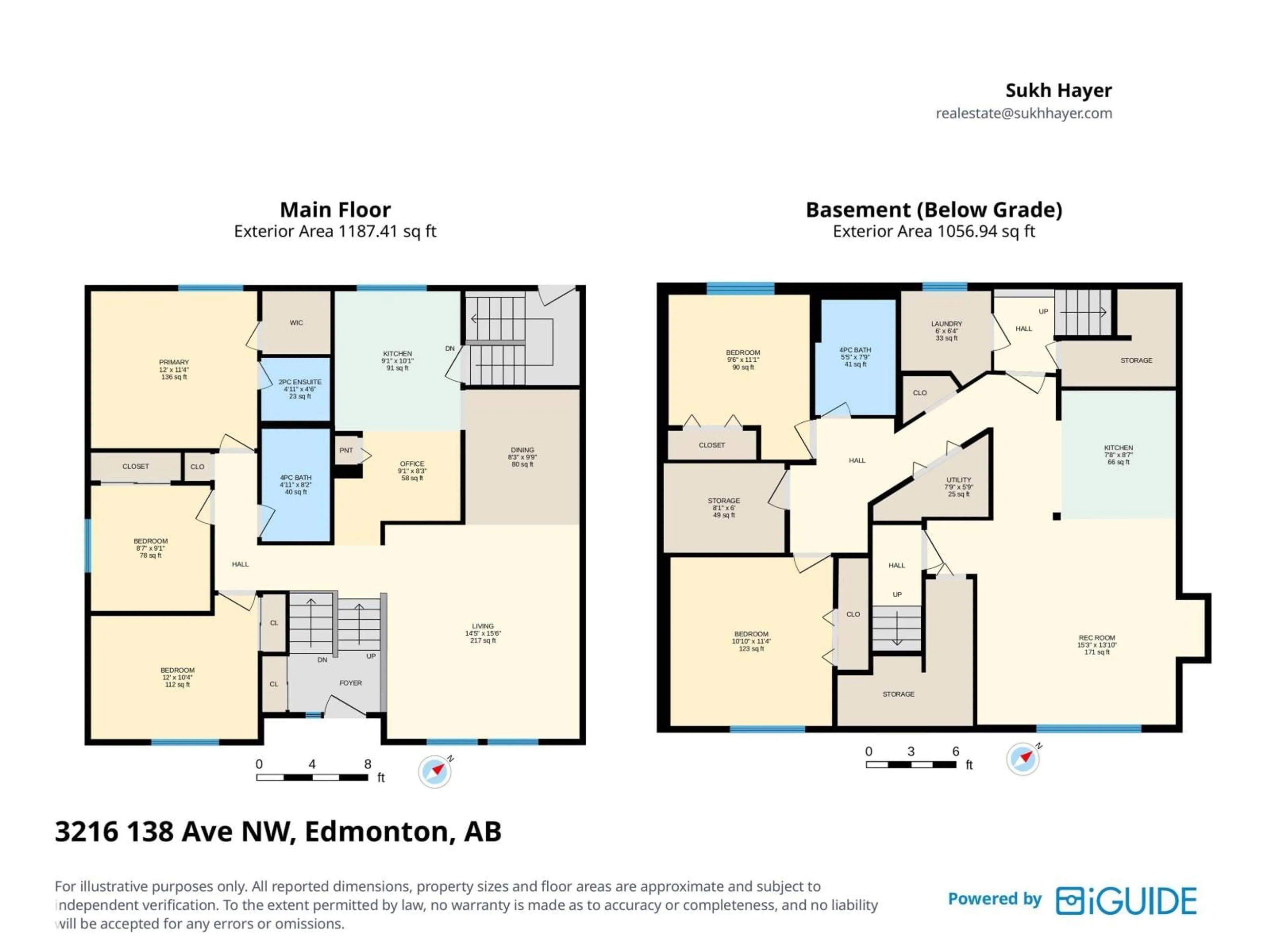 Floor plan for 3216 138 AV, Edmonton Alberta T5Y1M4