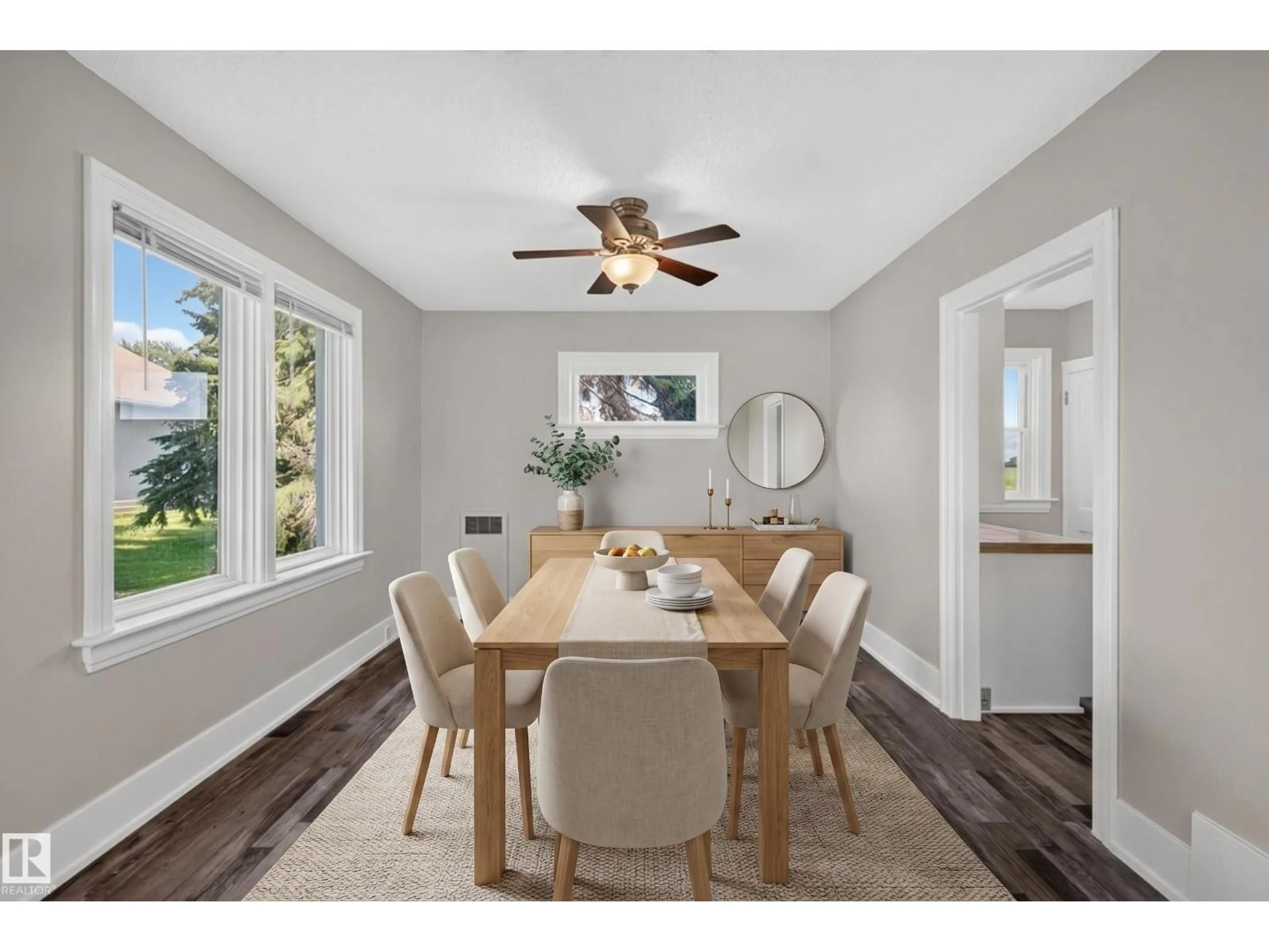 Dining room, wood/laminate floor for 4908 49 ST, Vimy Alberta T0G2J0