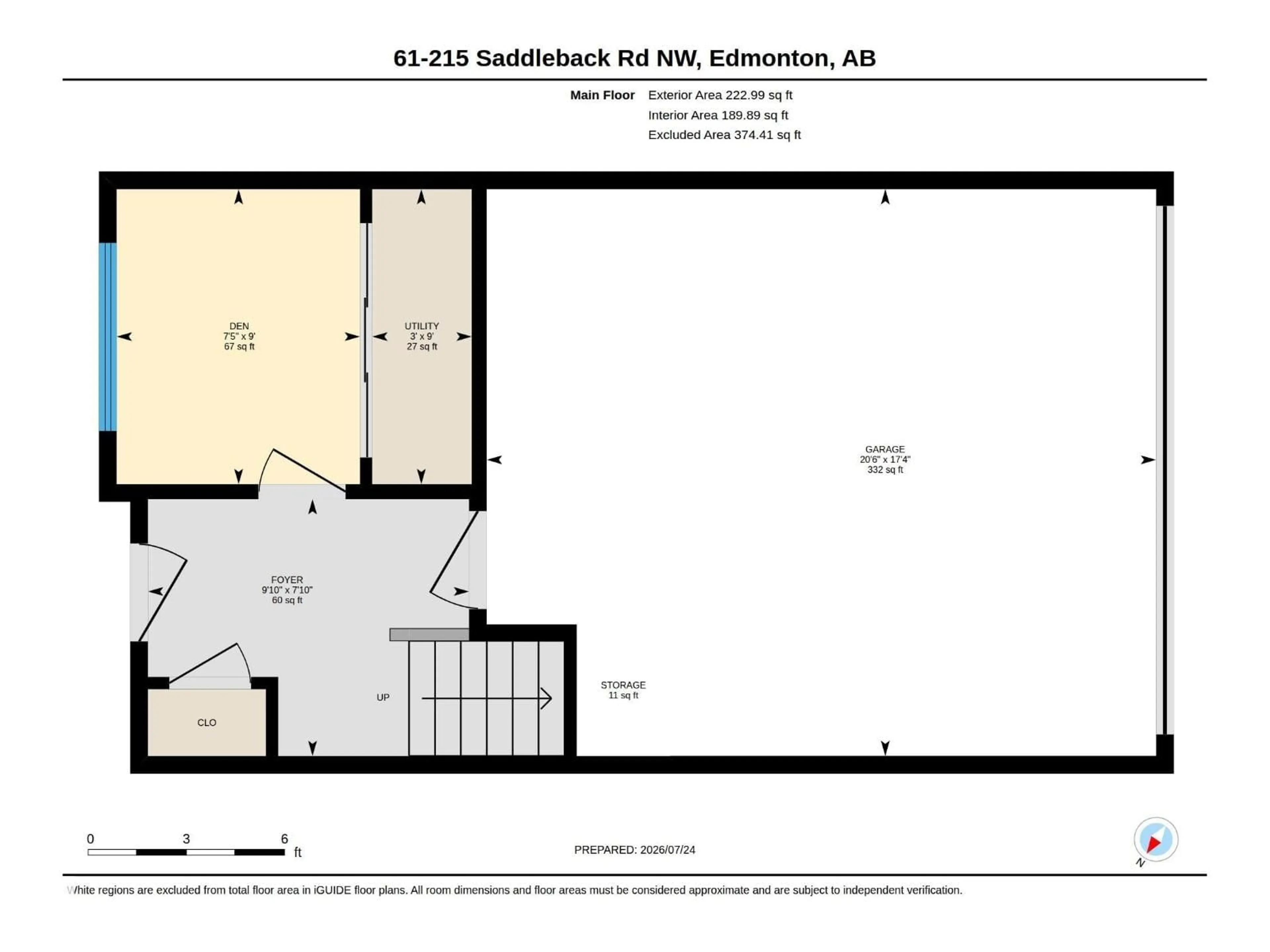 Floor plan for 215 - 61 SADDLEBACK RD, Edmonton Alberta T6J5T6