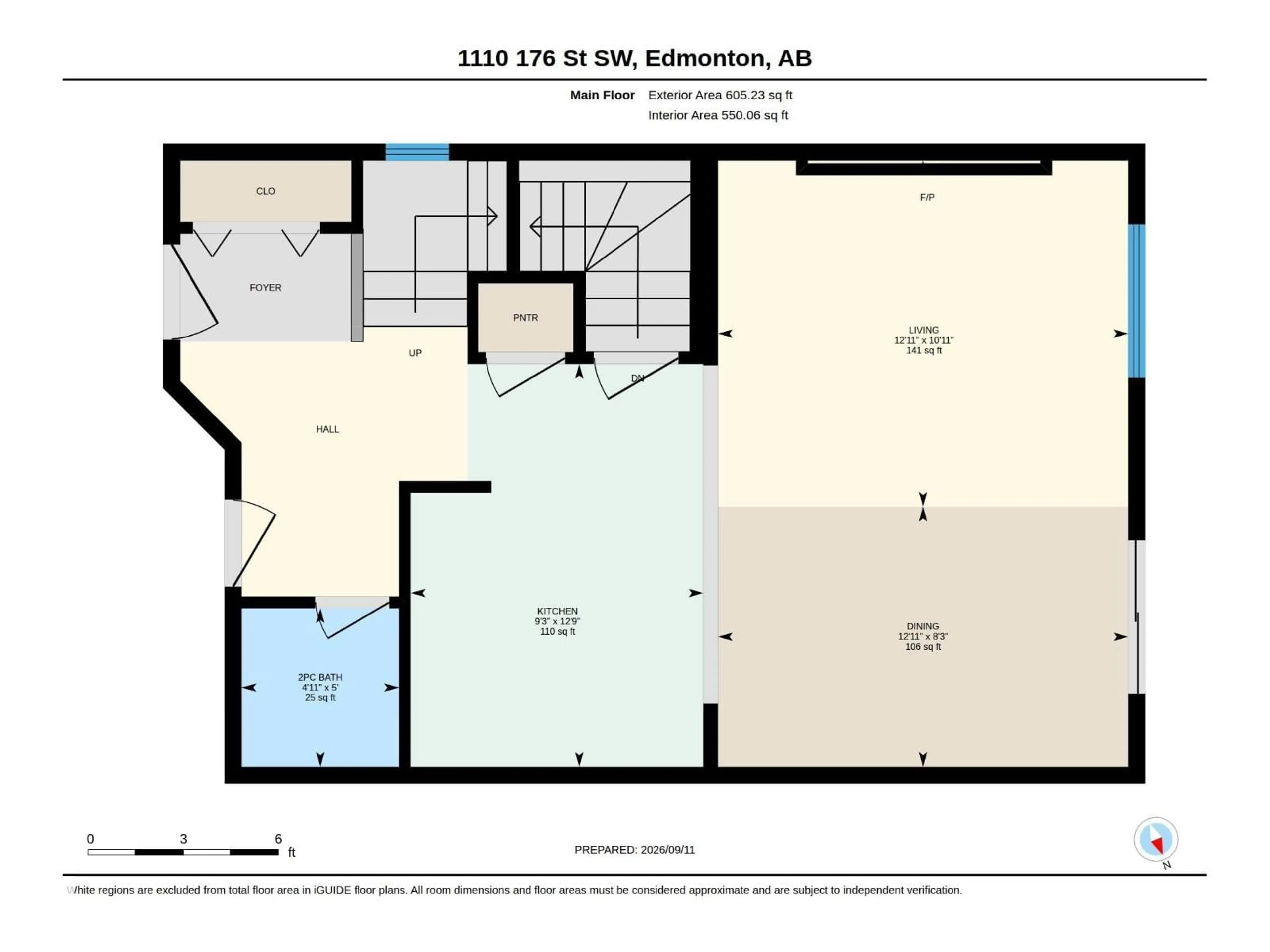 Floor plan for SW - 1110 176 ST, Edmonton Alberta T6W2B7