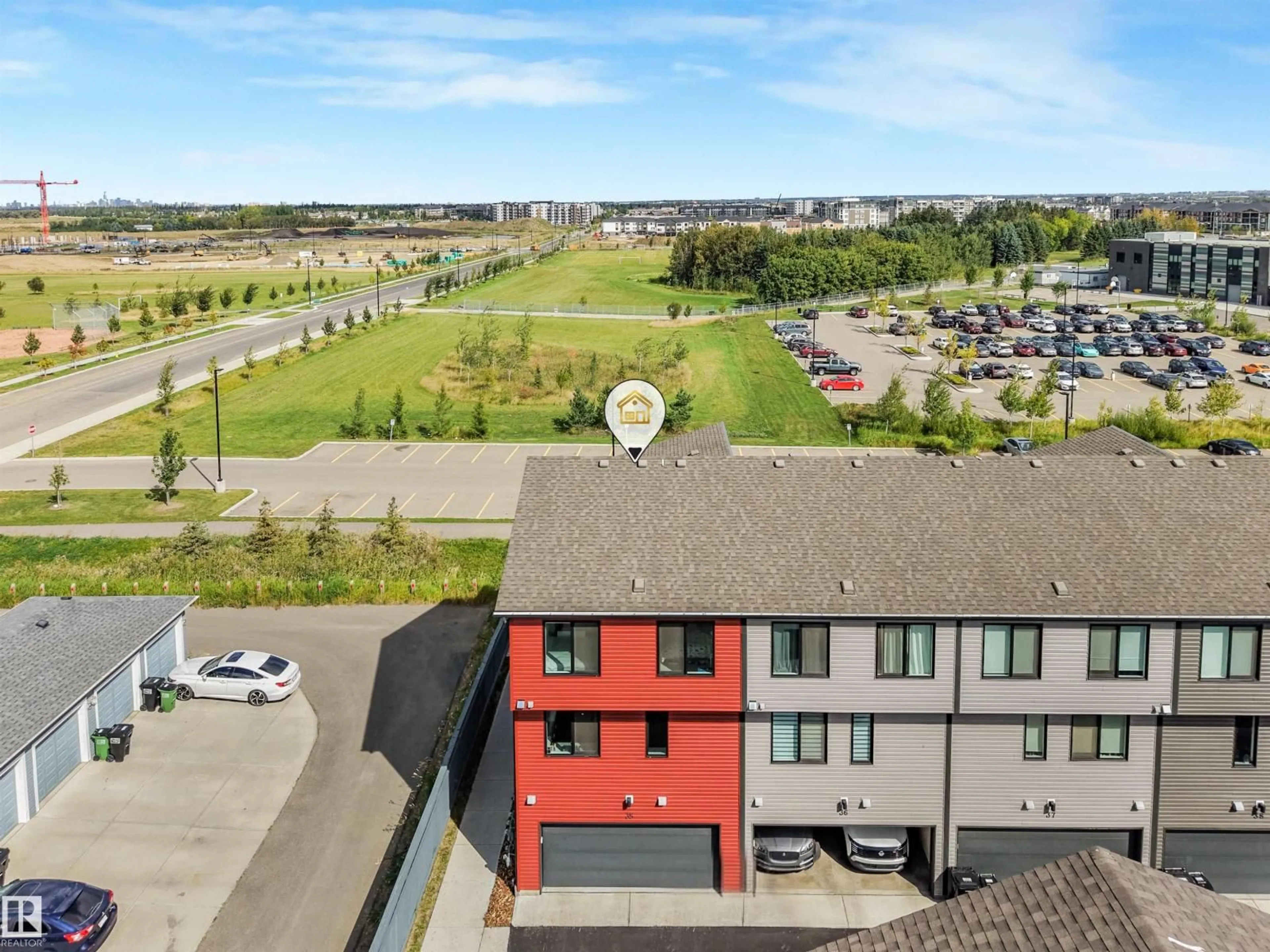 A pic from outside/outdoor area/front of a property/back of a property/a pic from drone, city buildings view from balcony for #35 - 11910 35 AV, Edmonton Alberta T6W4Z8