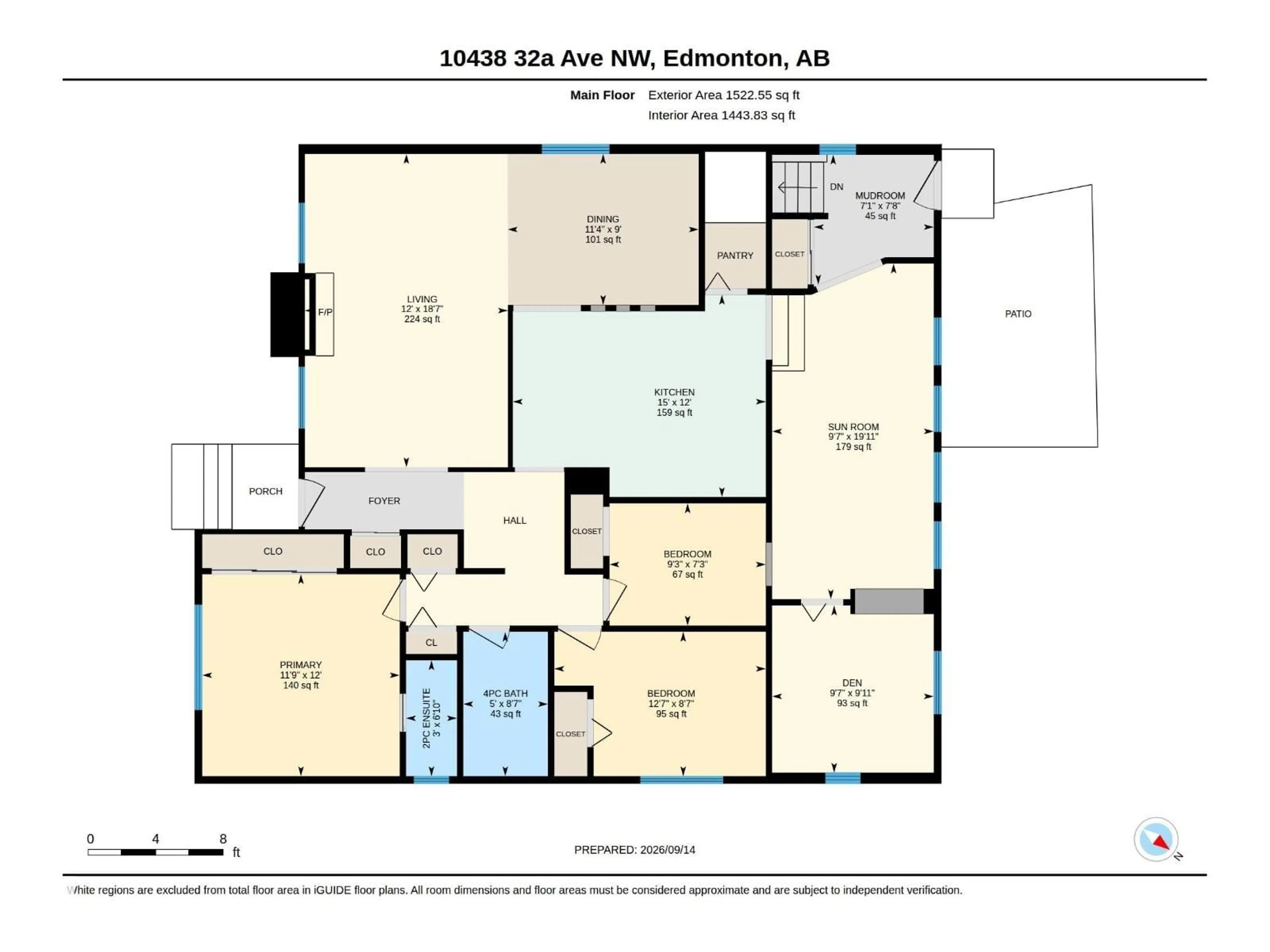 Floor plan for 10438 32A AV, Edmonton Alberta T6J4H9