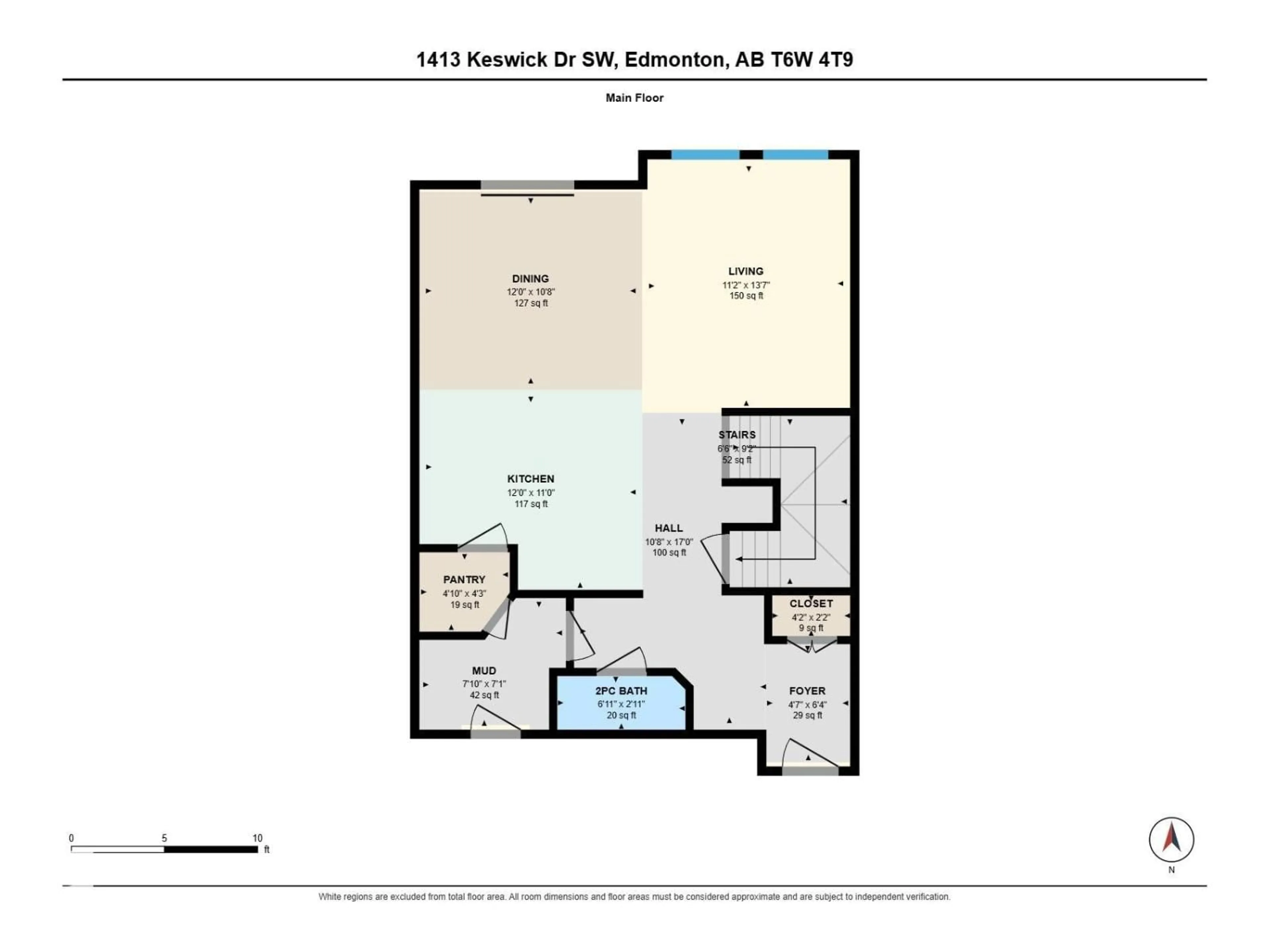 Floor plan for 1413 KESWICK DR, Edmonton Alberta T6W4T9