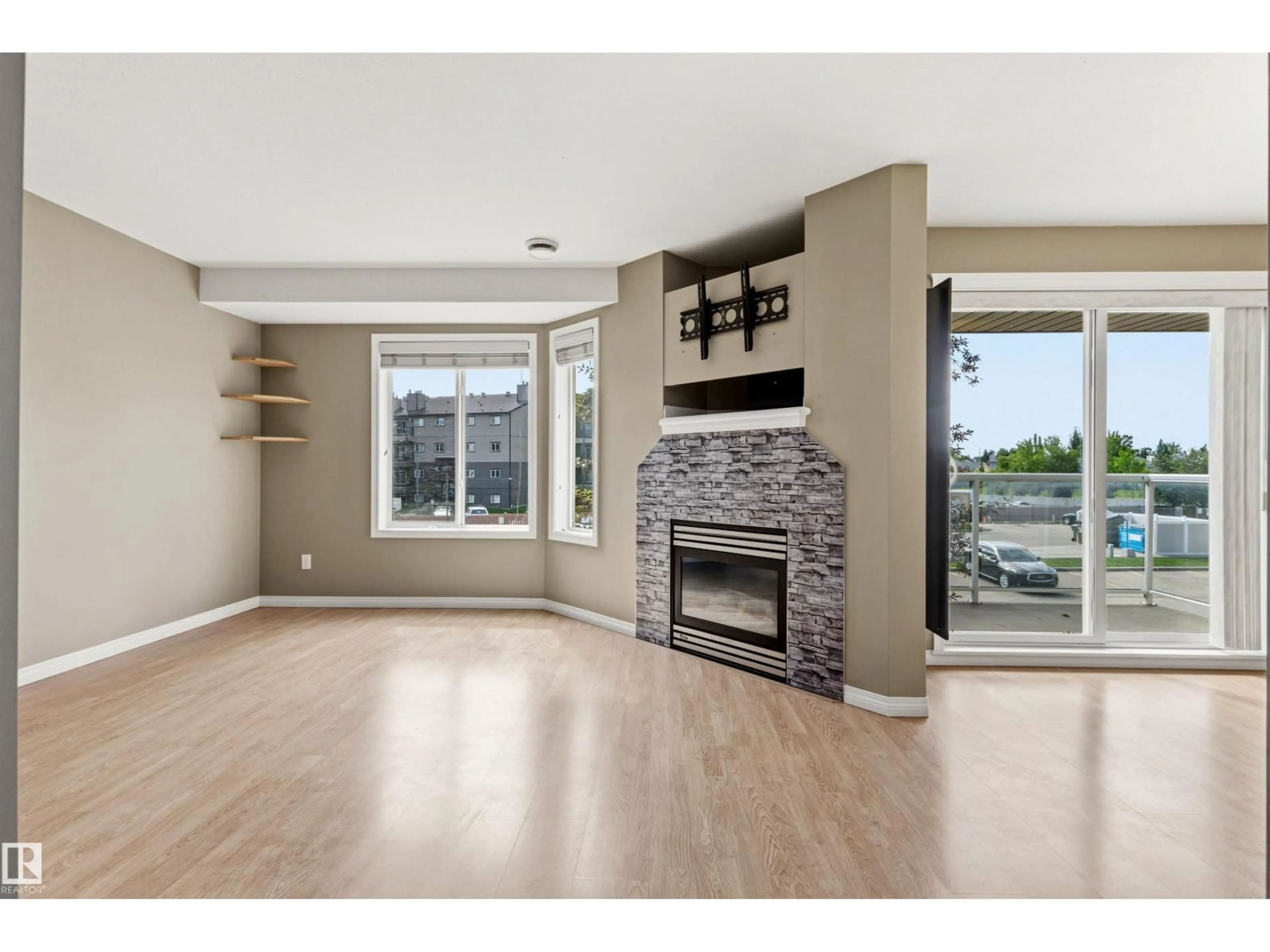 Living room with furniture, wood/laminate floor for #19 - 2505 42 ST, Edmonton Alberta T6L7G8