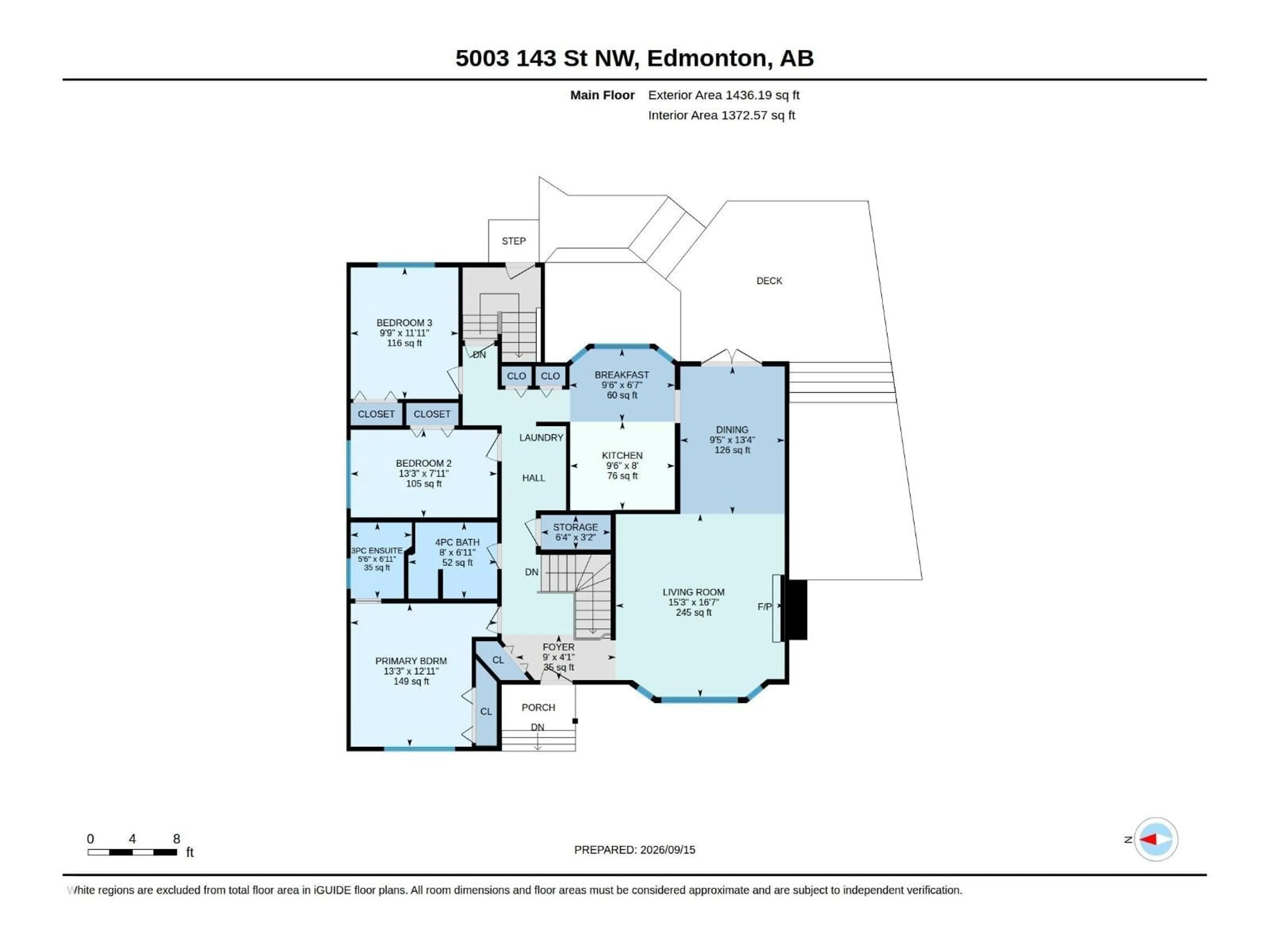 Floor plan for 5003 143 ST, Edmonton Alberta T6H4E1