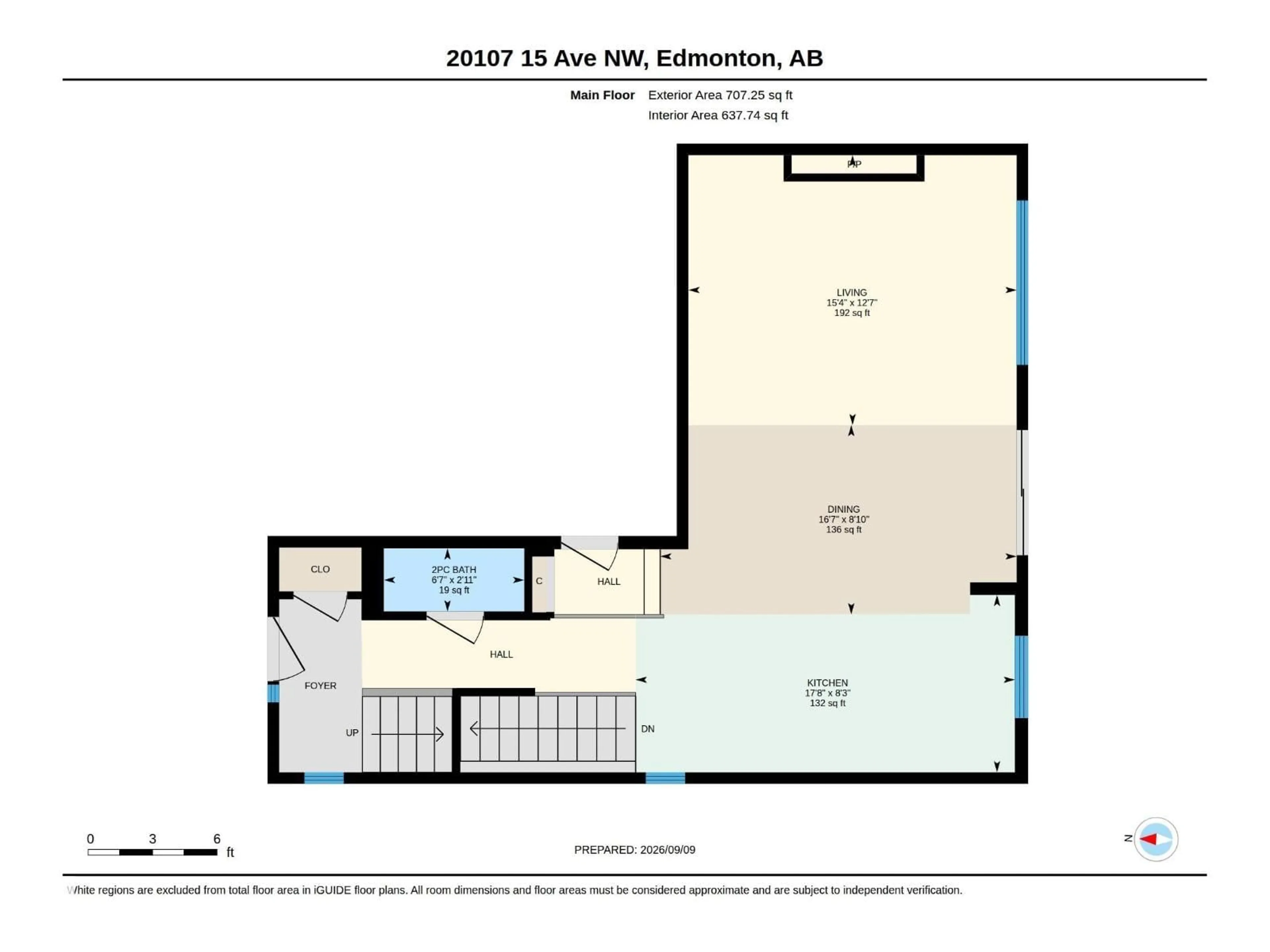 Floor plan for 20107 15 AV, Edmonton Alberta T6M1L6