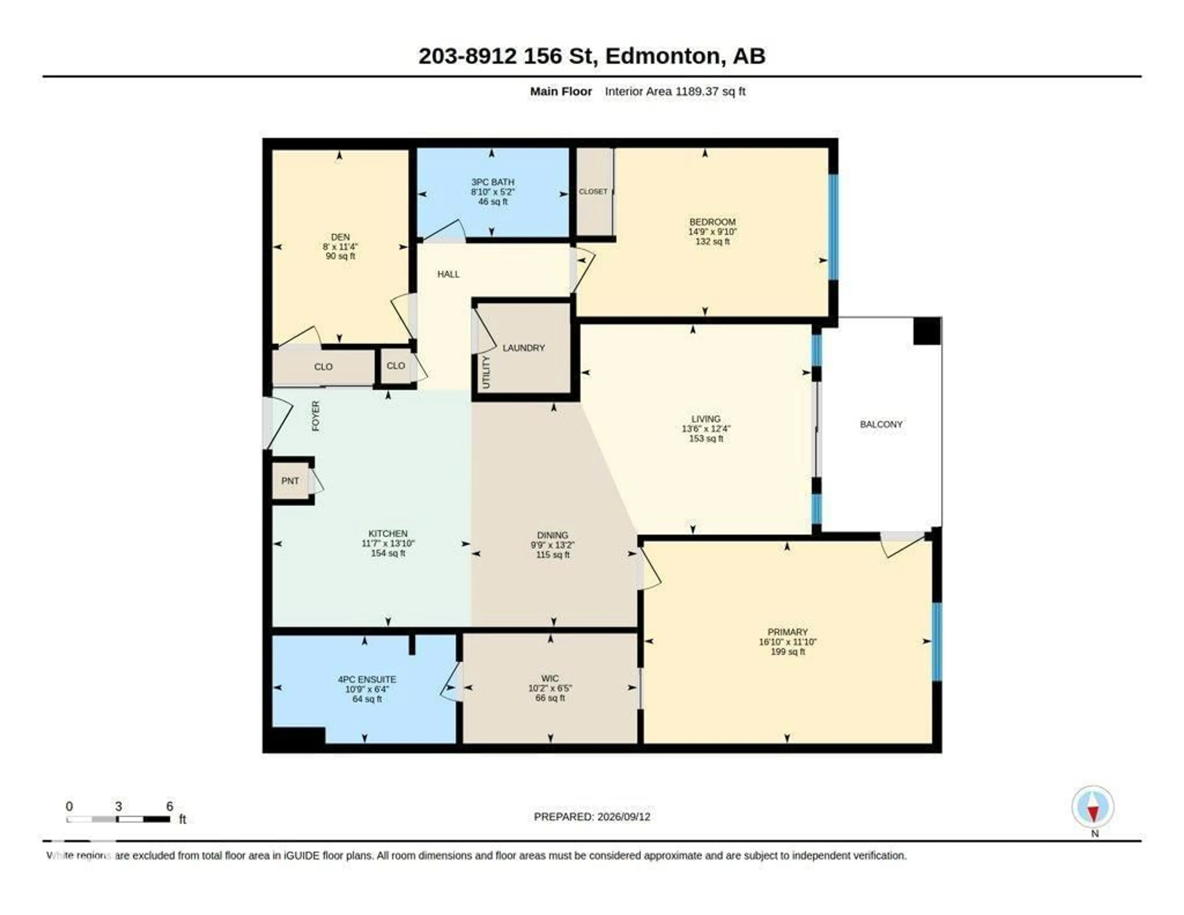 Floor plan for #203 - 8912 156 ST, Edmonton Alberta T5R5Z2