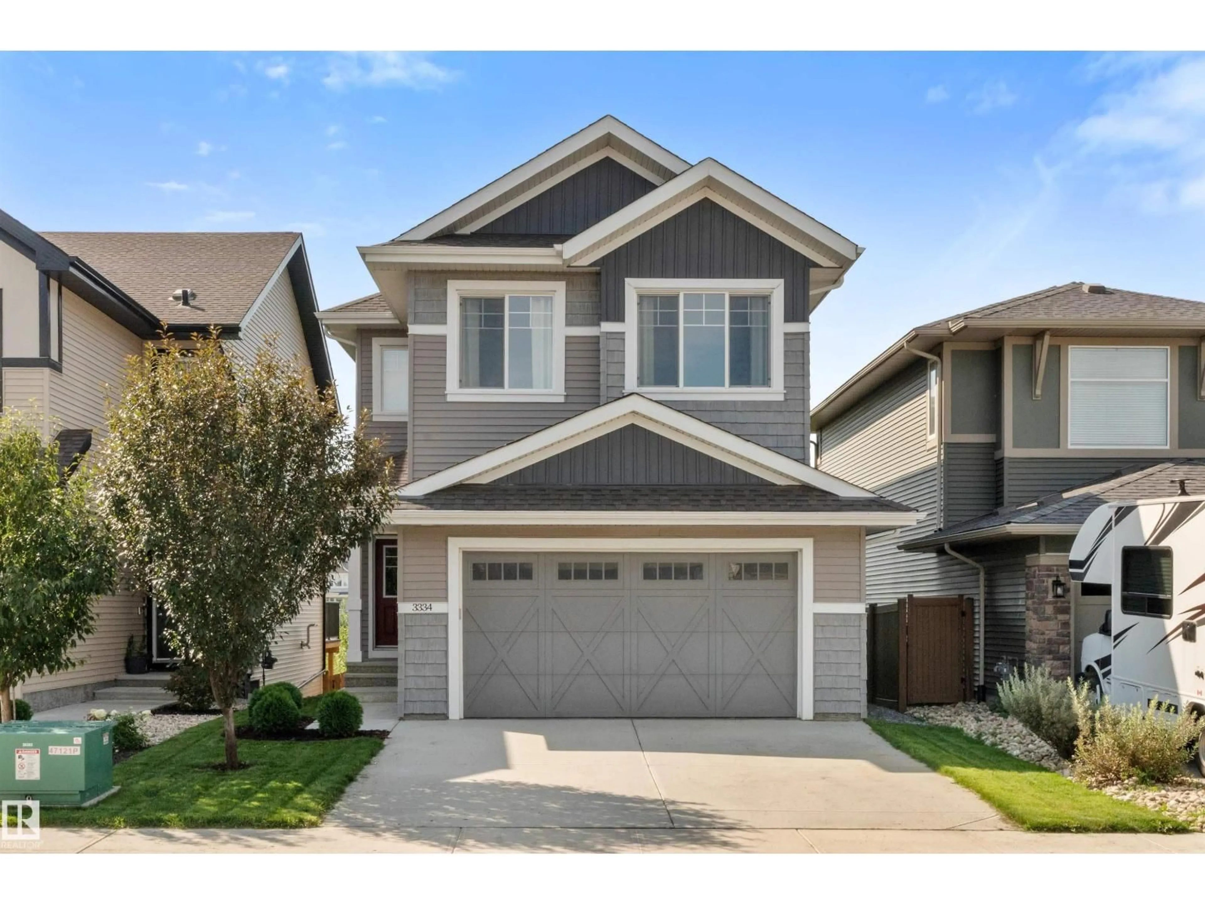 Home with vinyl exterior material, street for SW - 3334 PARKER LO, Edmonton Alberta T6W4C2