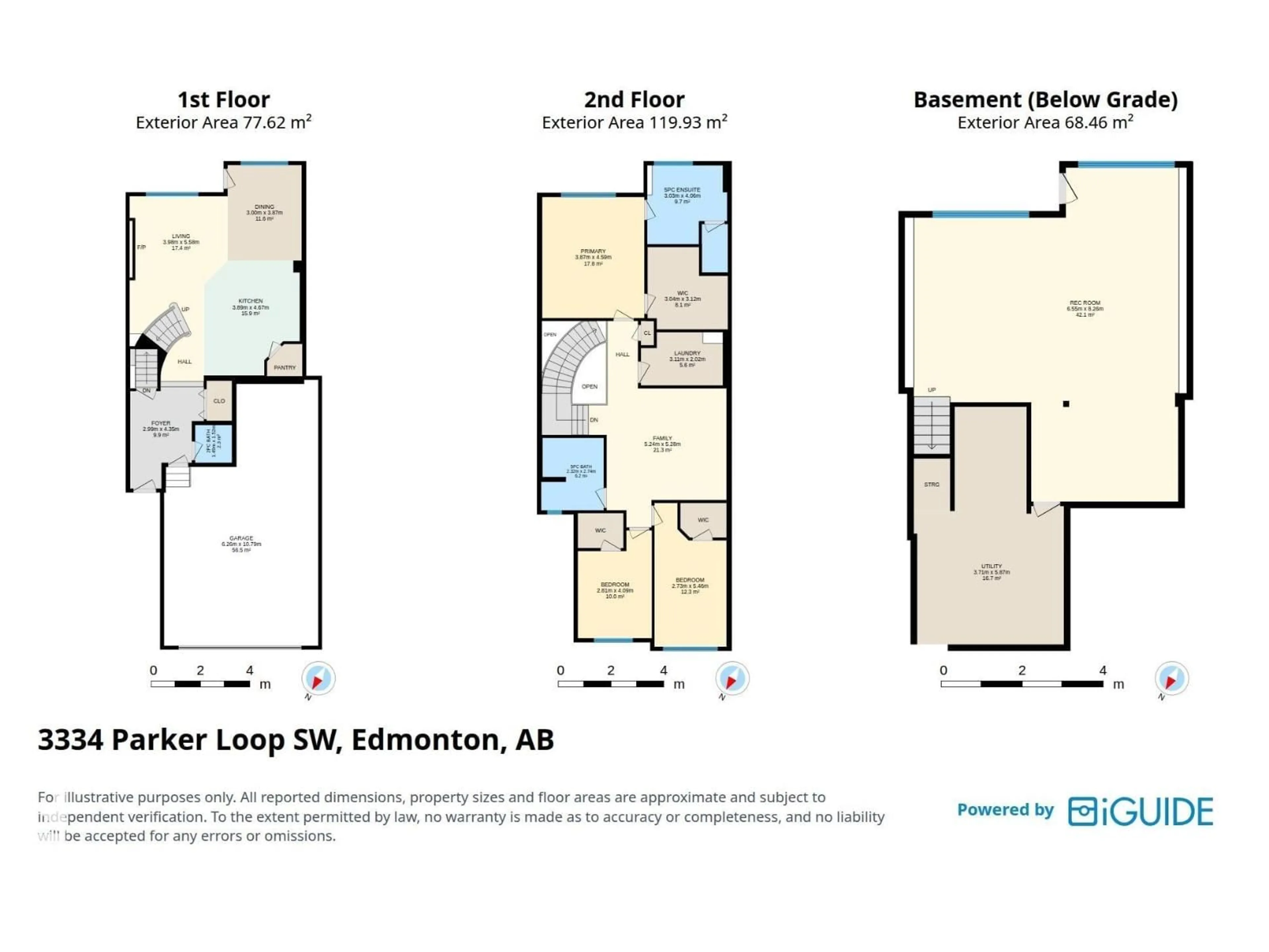Floor plan for SW - 3334 PARKER LO, Edmonton Alberta T6W4C2