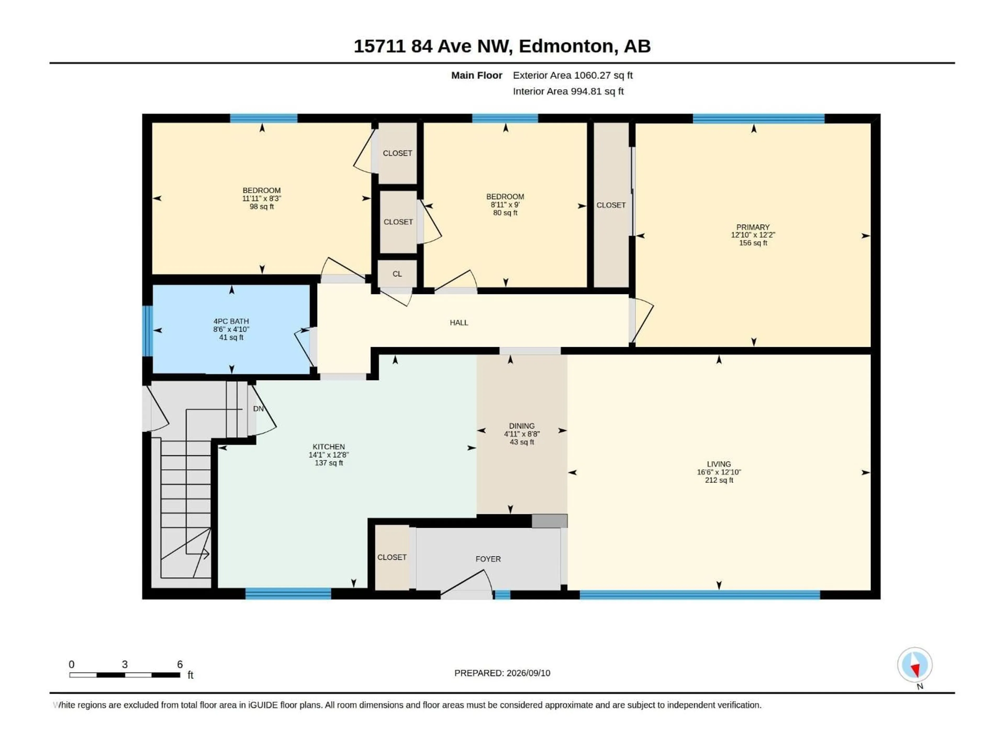 Floor plan for 15711 84 AV, Edmonton Alberta T5R3Y2