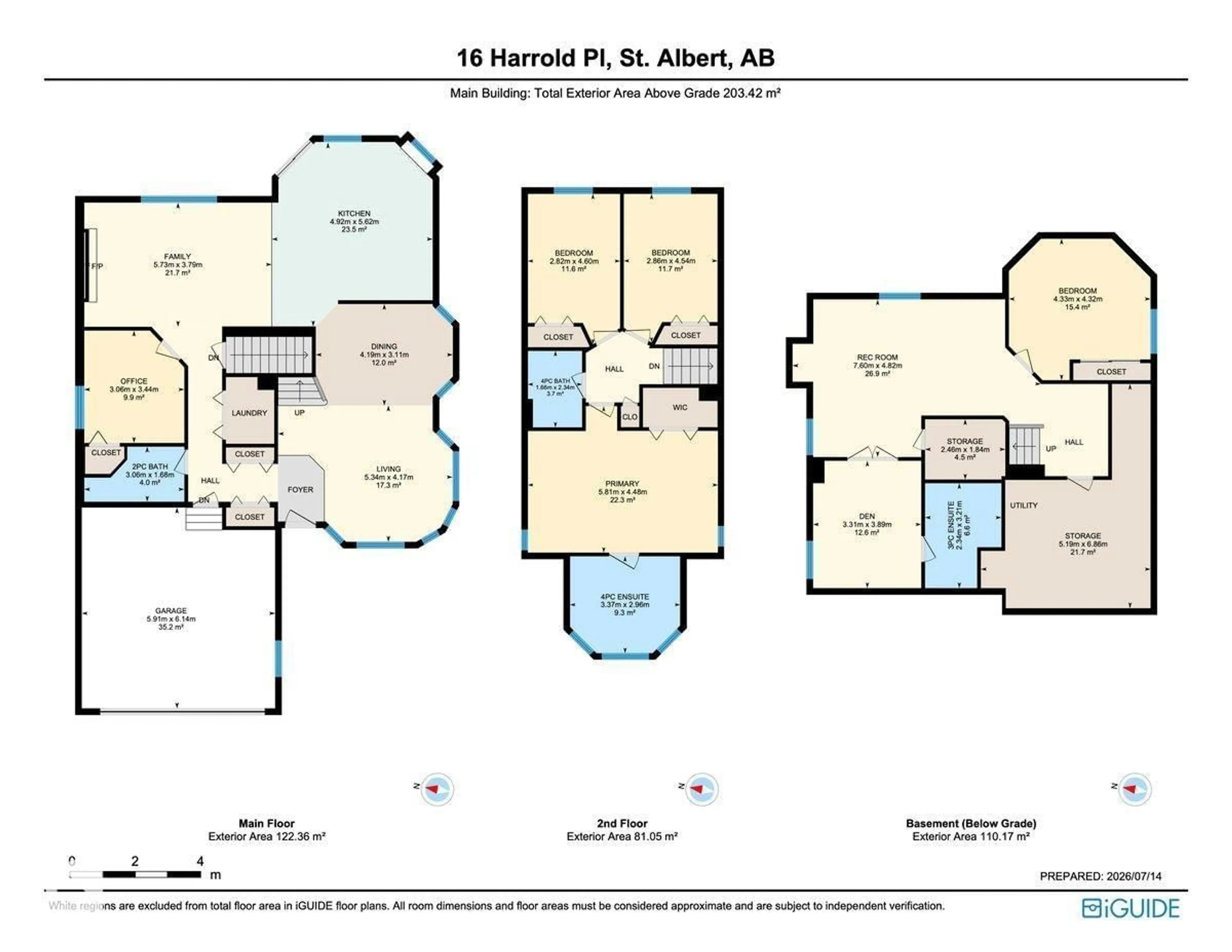 Floor plan for 16 HARROLD PL, St. Albert Alberta T8N5P9