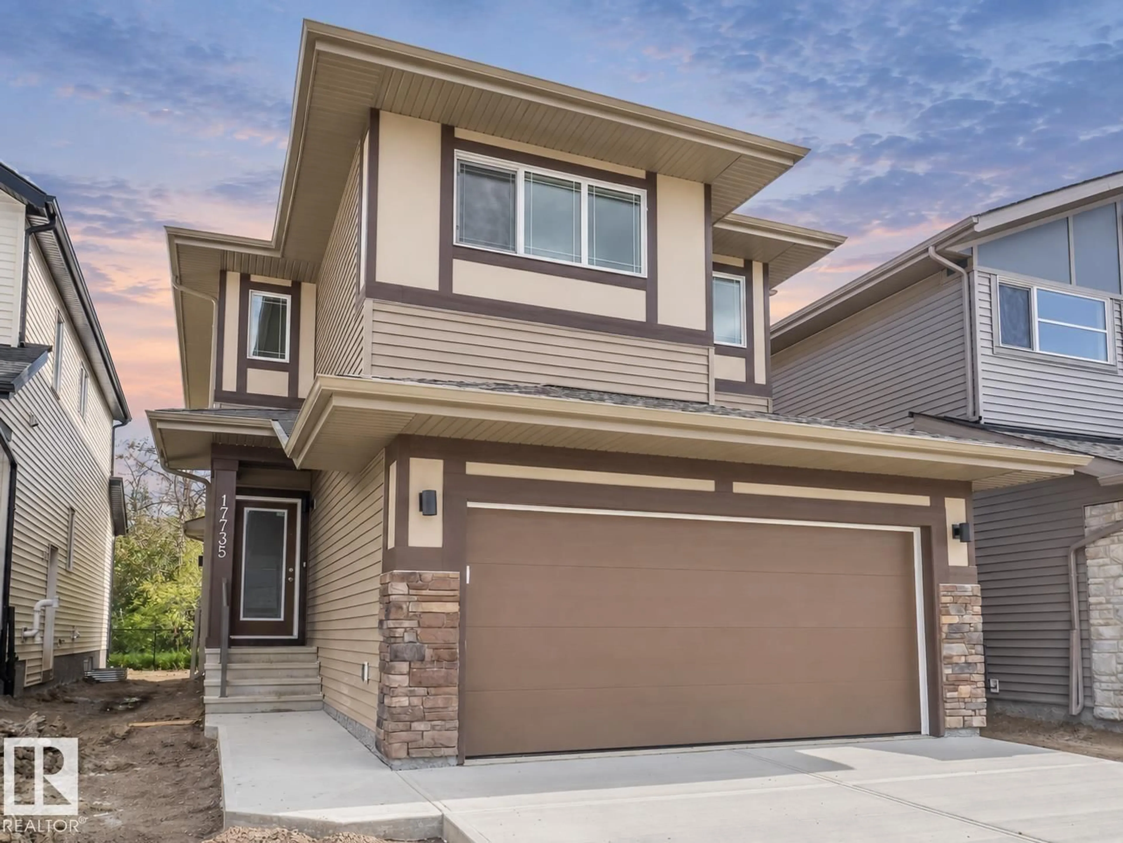 Home with vinyl exterior material, street for NE - 17735 7 ST, Edmonton Alberta T5Y4K3