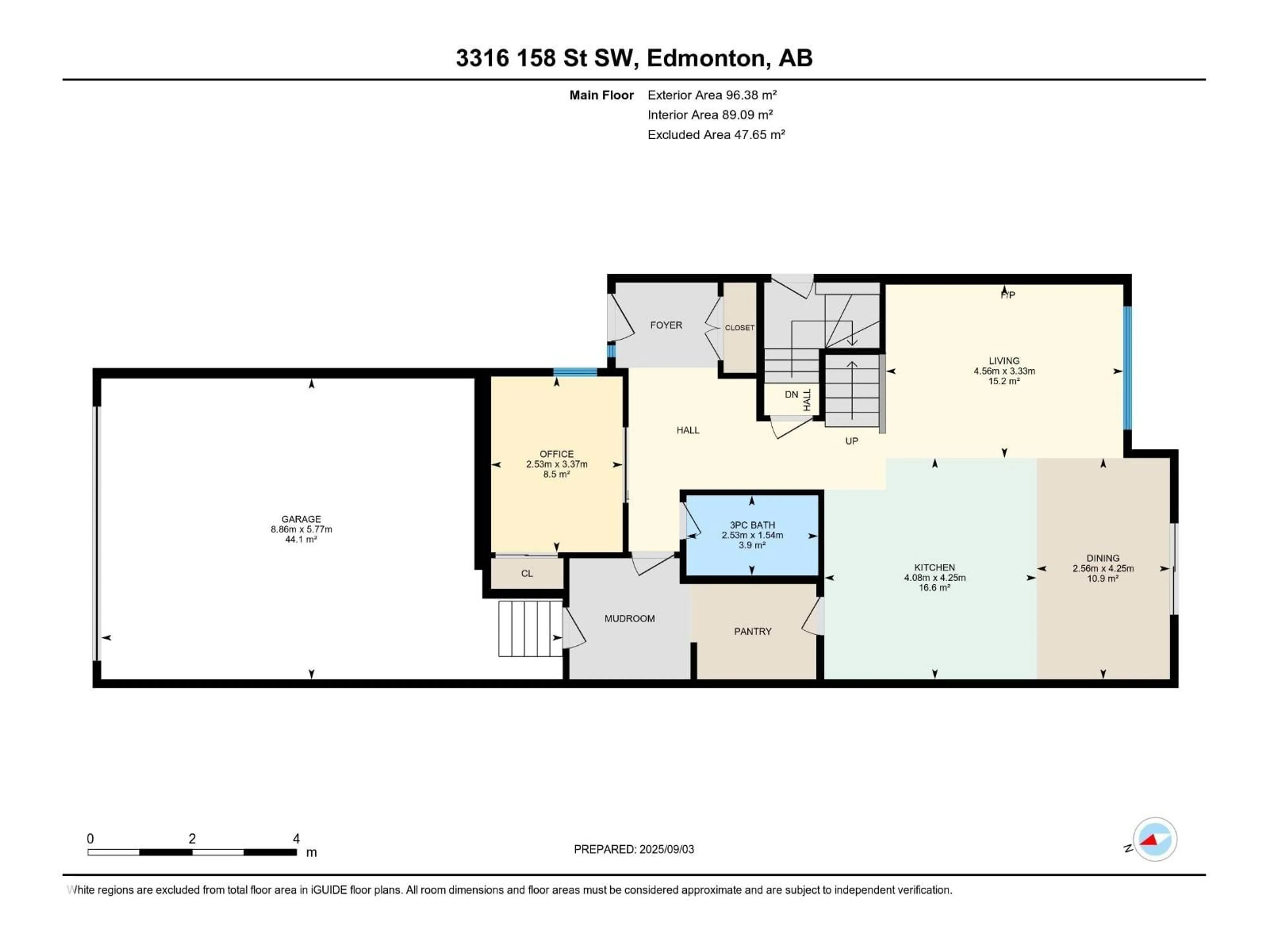 Floor plan for SW - 3316 158 ST, Edmonton Alberta T6W5A1