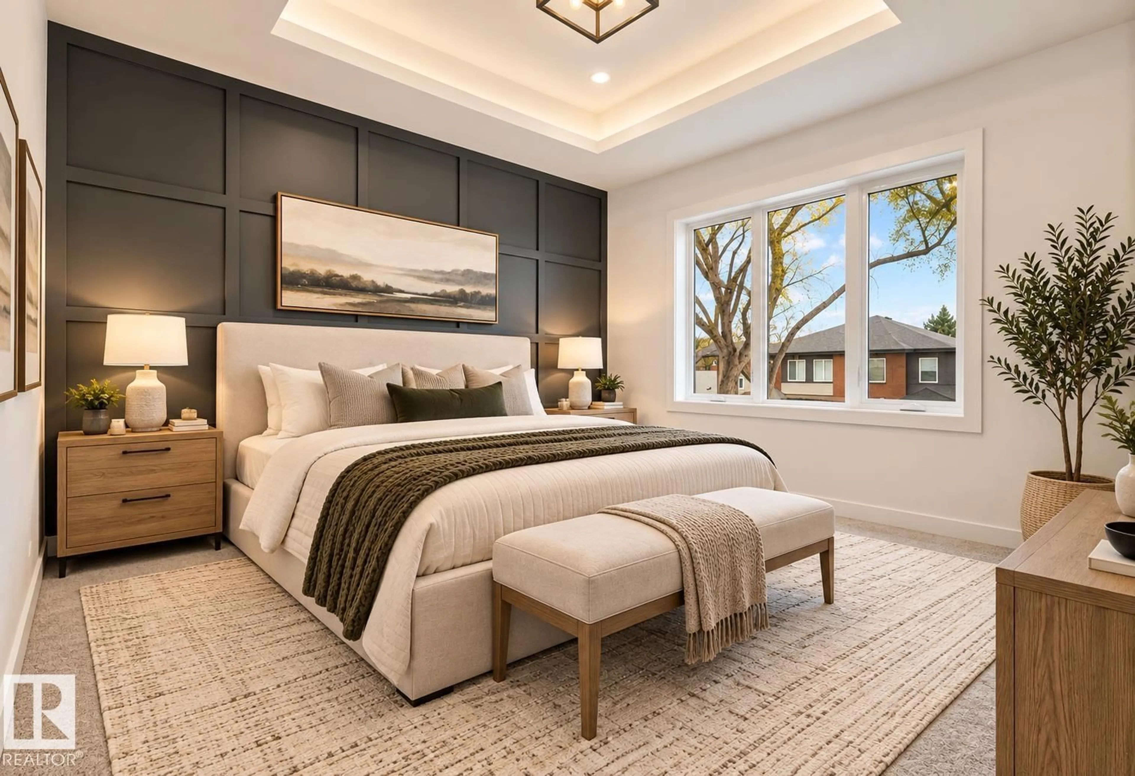 Bedroom with bed, unknown for 5907 119 AV, Edmonton Alberta T5W1J5