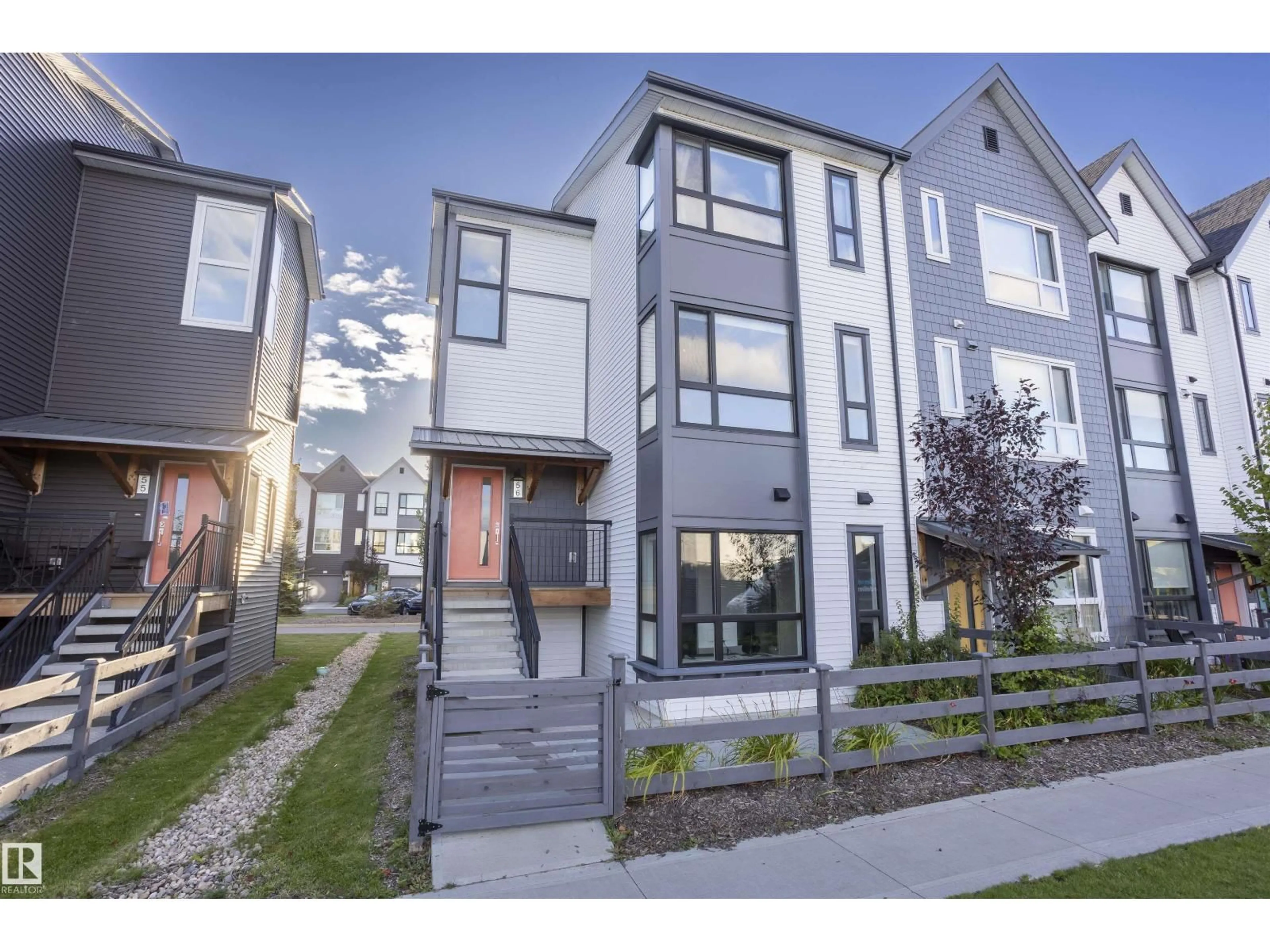 Home with vinyl exterior material, street for 56 100 JENSEN LAKES BV, St. Albert Alberta T8N7T9
