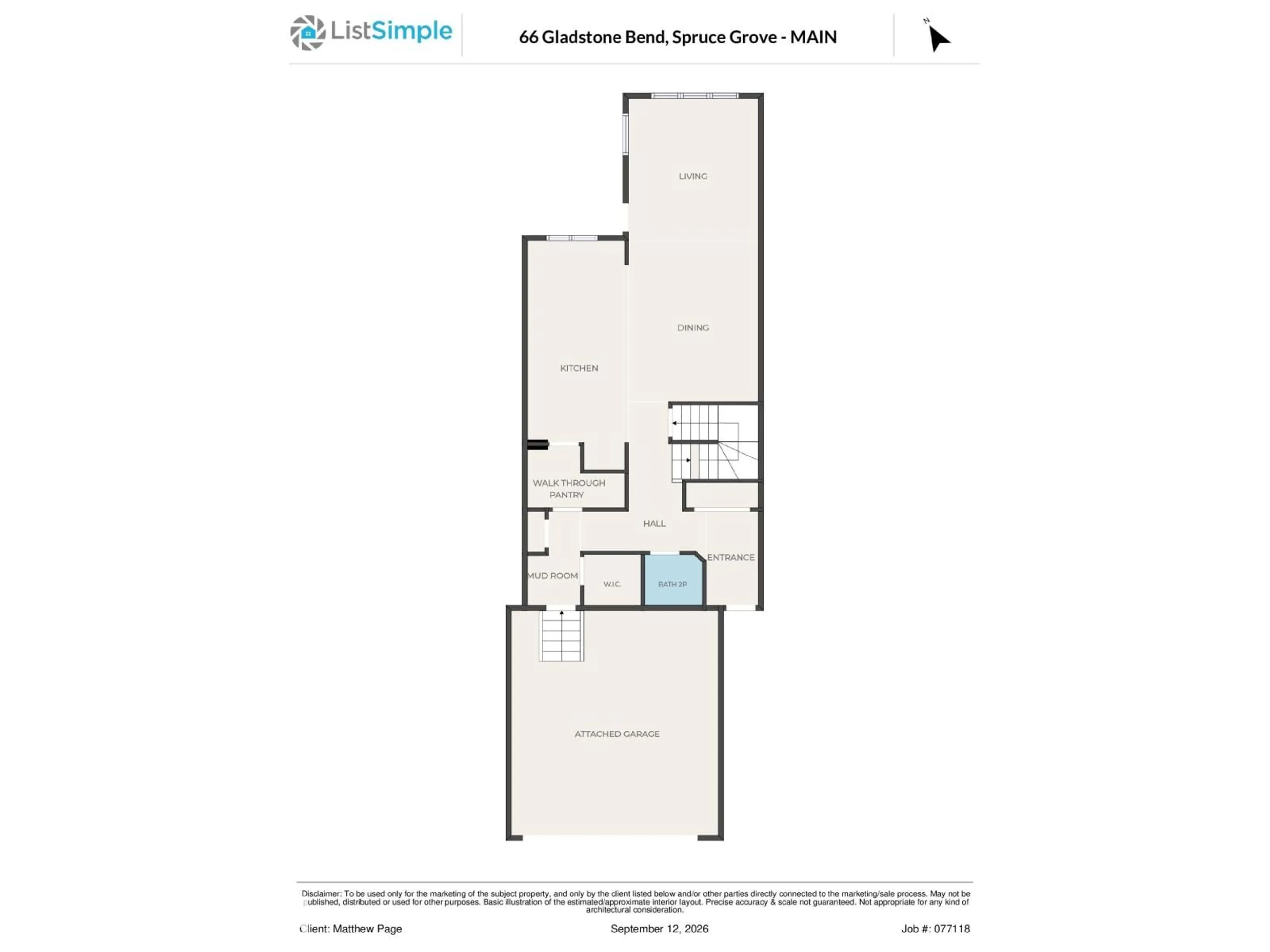 Floor plan for 66 GLADSTONE BN, Spruce Grove Alberta T7X0Z6