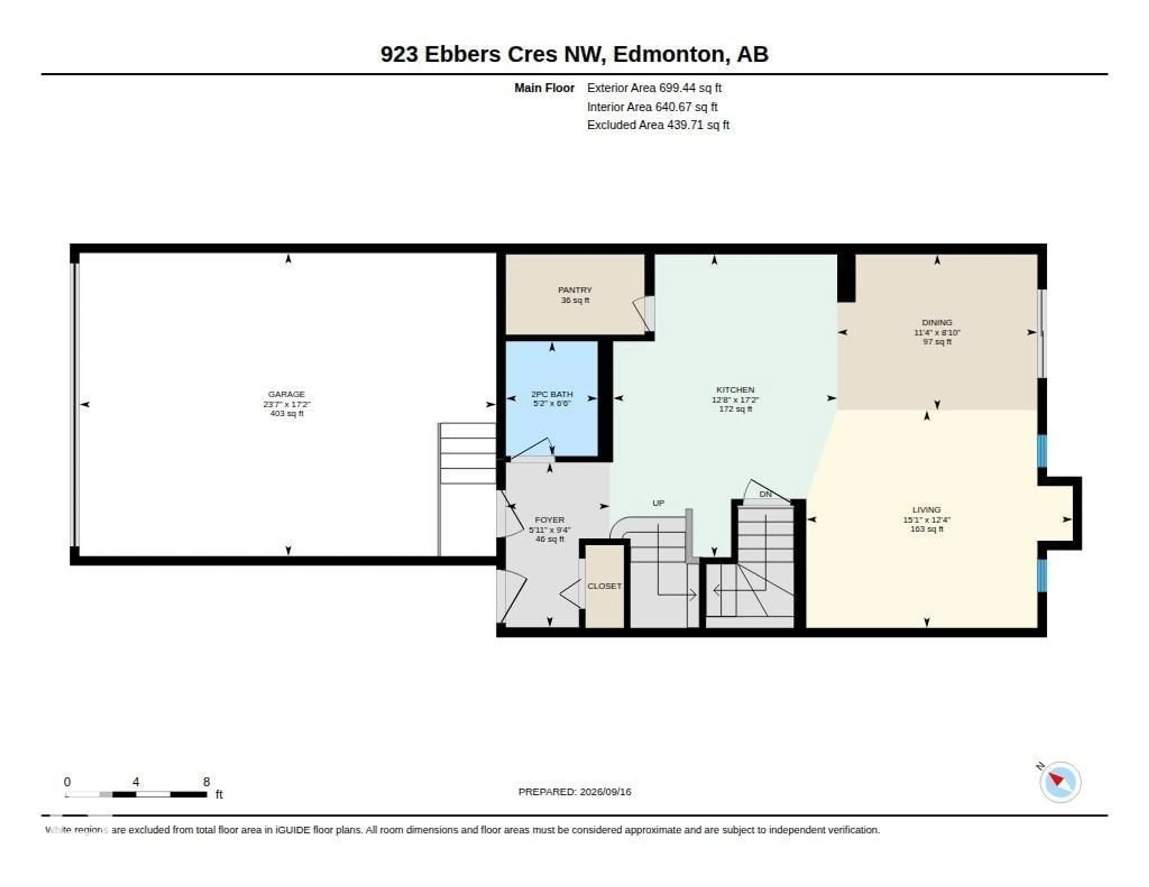 Floor plan for 923 EBBERS CR, Edmonton Alberta T5Y3V1