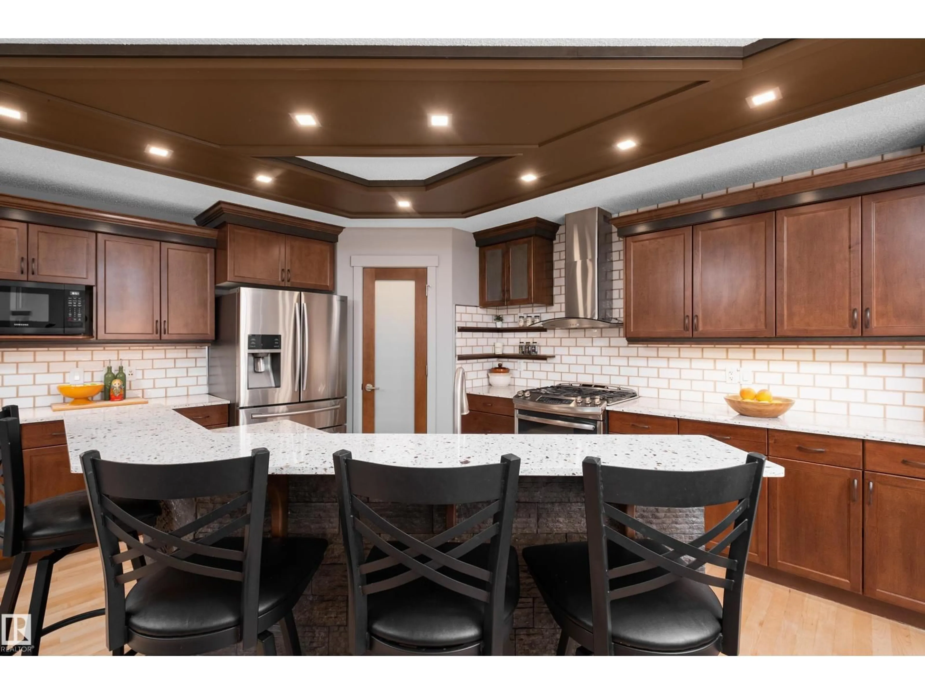 Contemporary kitchen, ceramic/tile floor for 633 FOXTAIL LN, Sherwood Park Alberta T8A4P2
