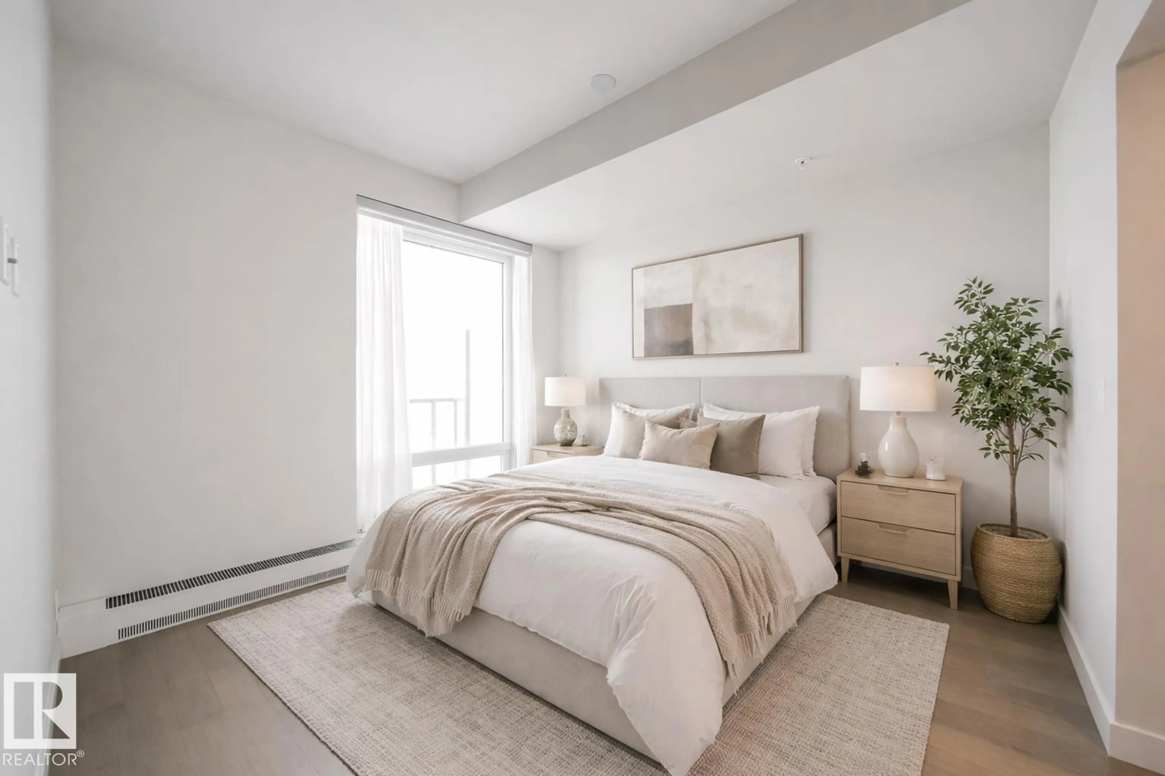 Bedroom with bed, unknown for 2502 10360 102 ST NW, Edmonton Alberta T5J0K6
