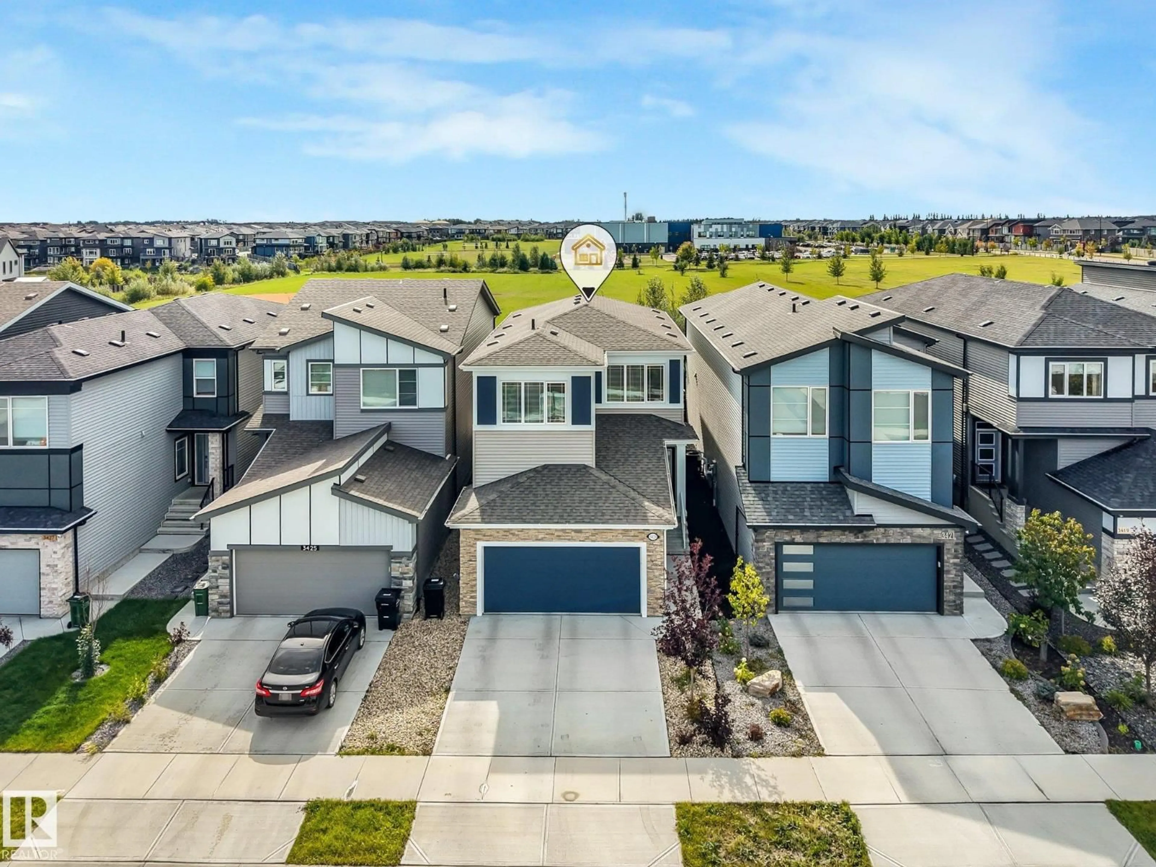 A pic from outside/outdoor area/front of a property/back of a property/a pic from drone, street for SW - 3423 KULAY GR, Edmonton Alberta T6W5H3