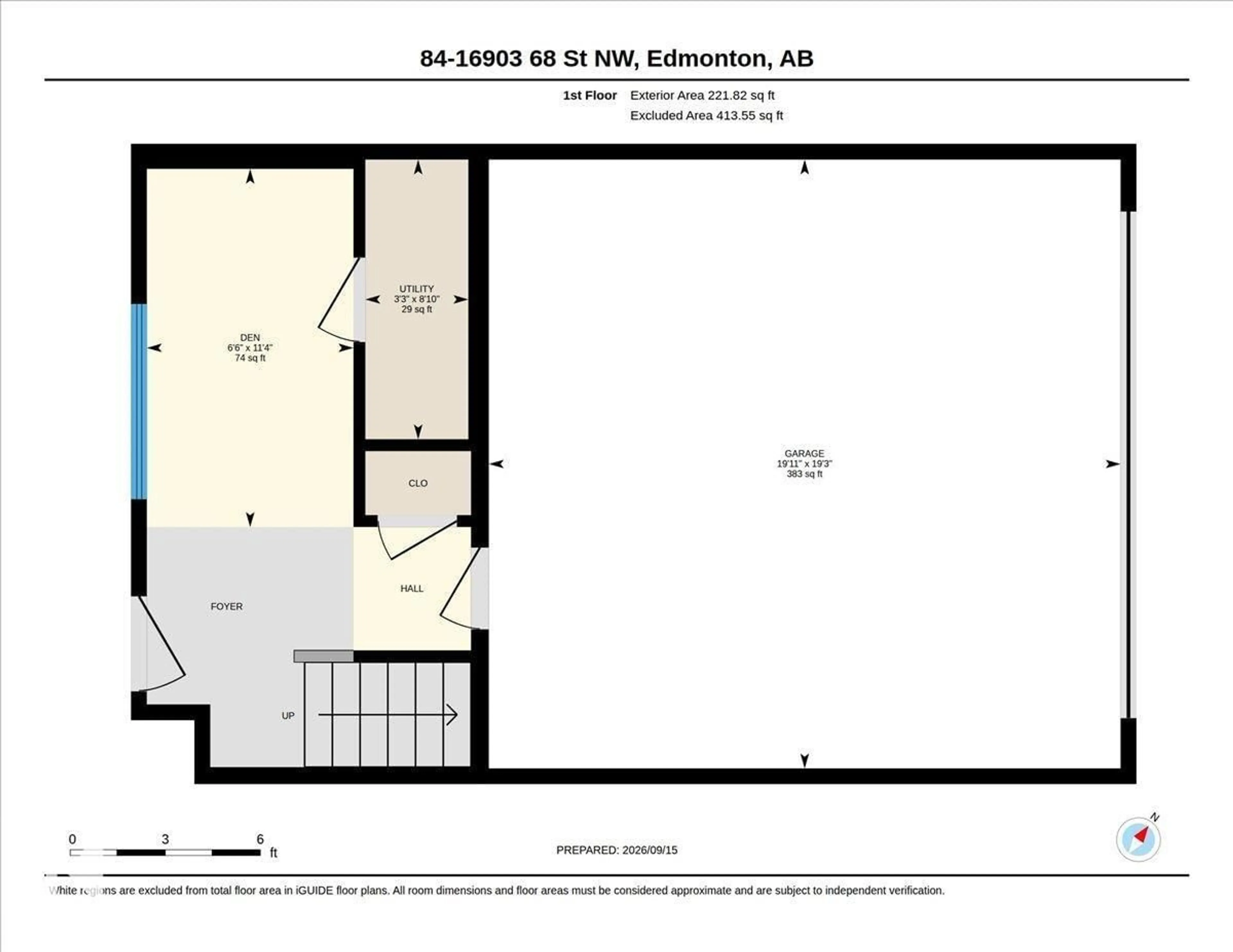 Floor plan for 84 - 16903 68 ST, Edmonton Alberta T5Z0R1