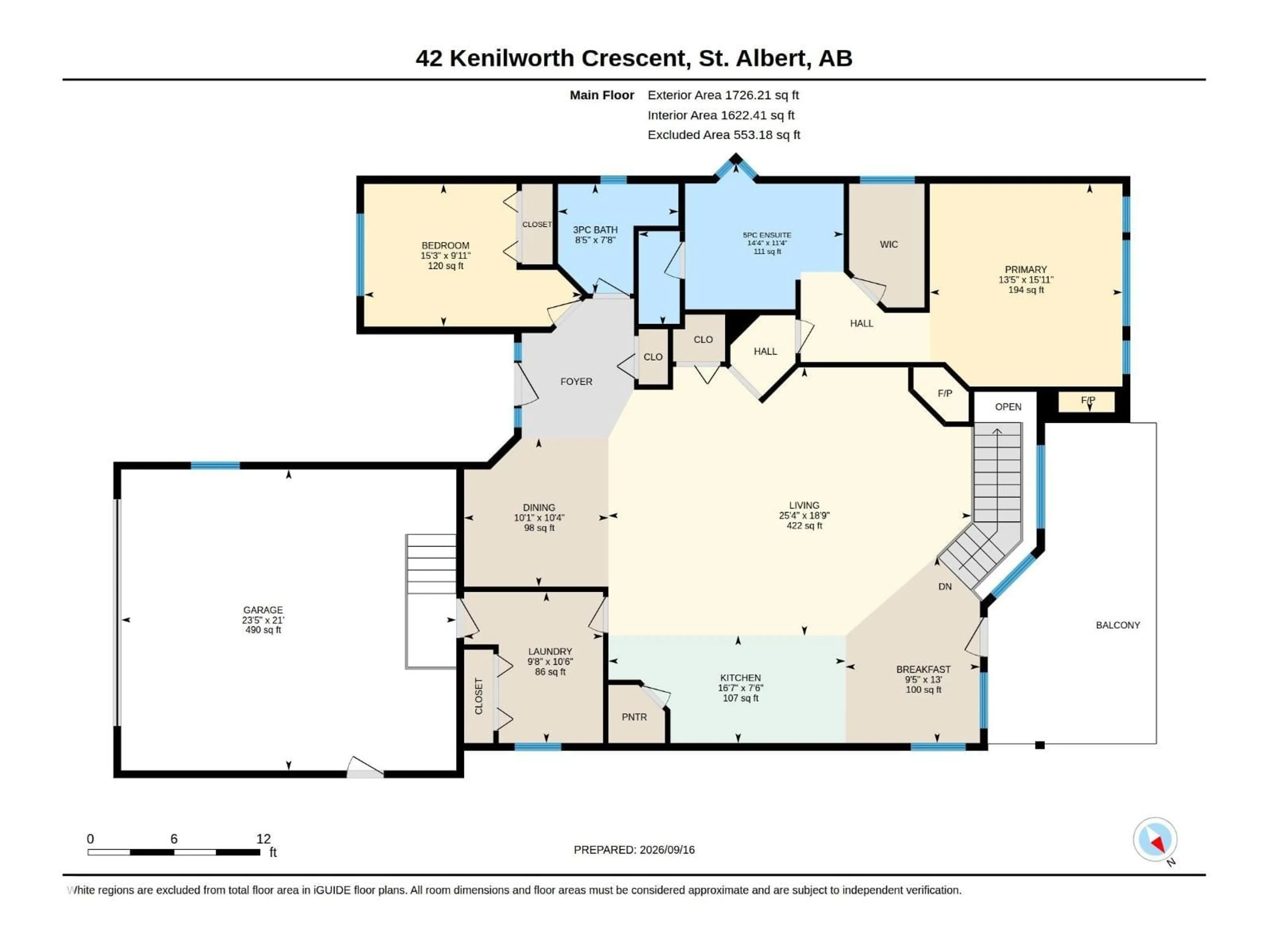 Floor plan for 42 KENILWORTH CR, St. Albert Alberta T8N7G3
