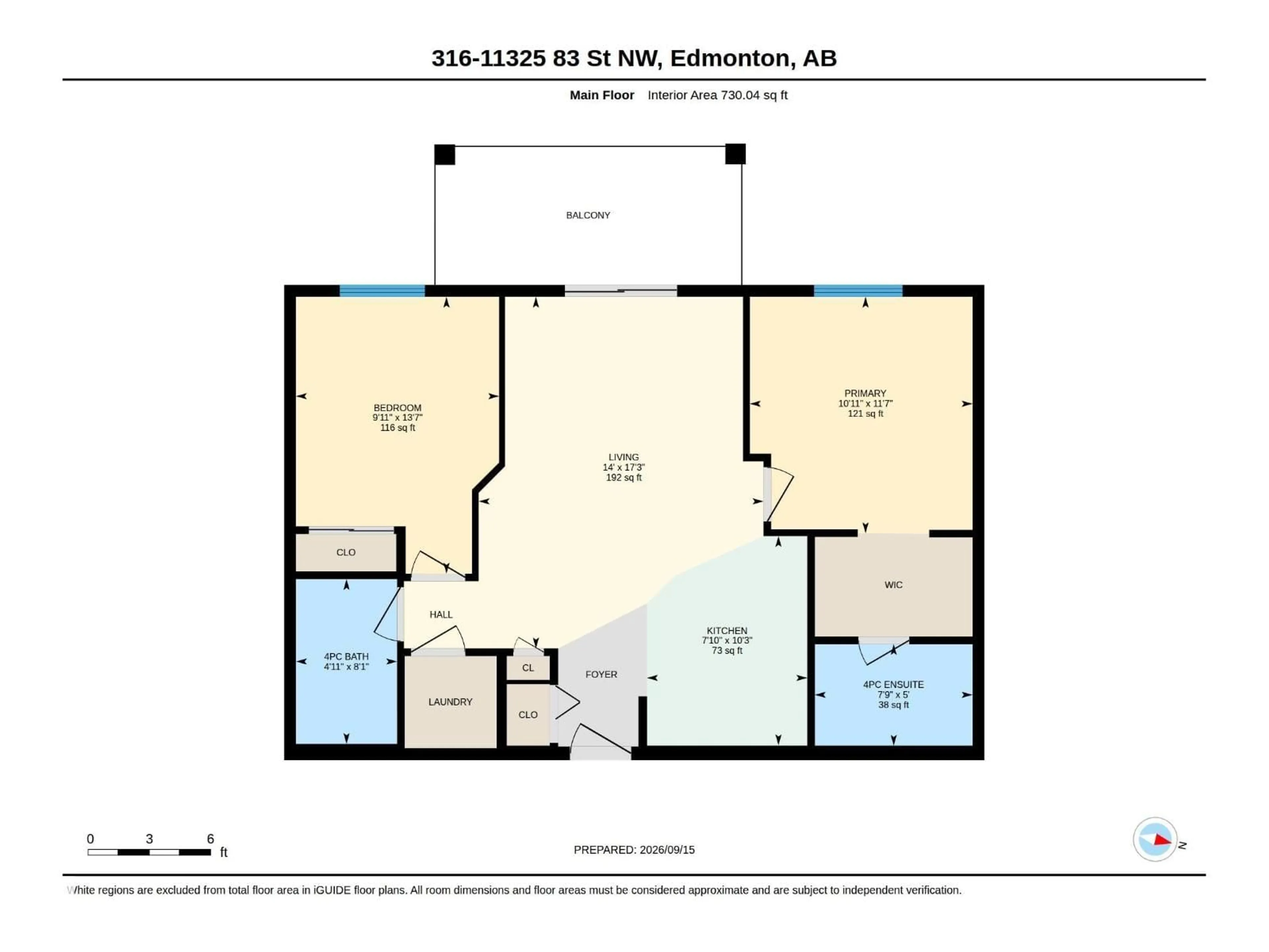 Floor plan for 316 - 11325 83 ST, Edmonton Alberta T5B4E5