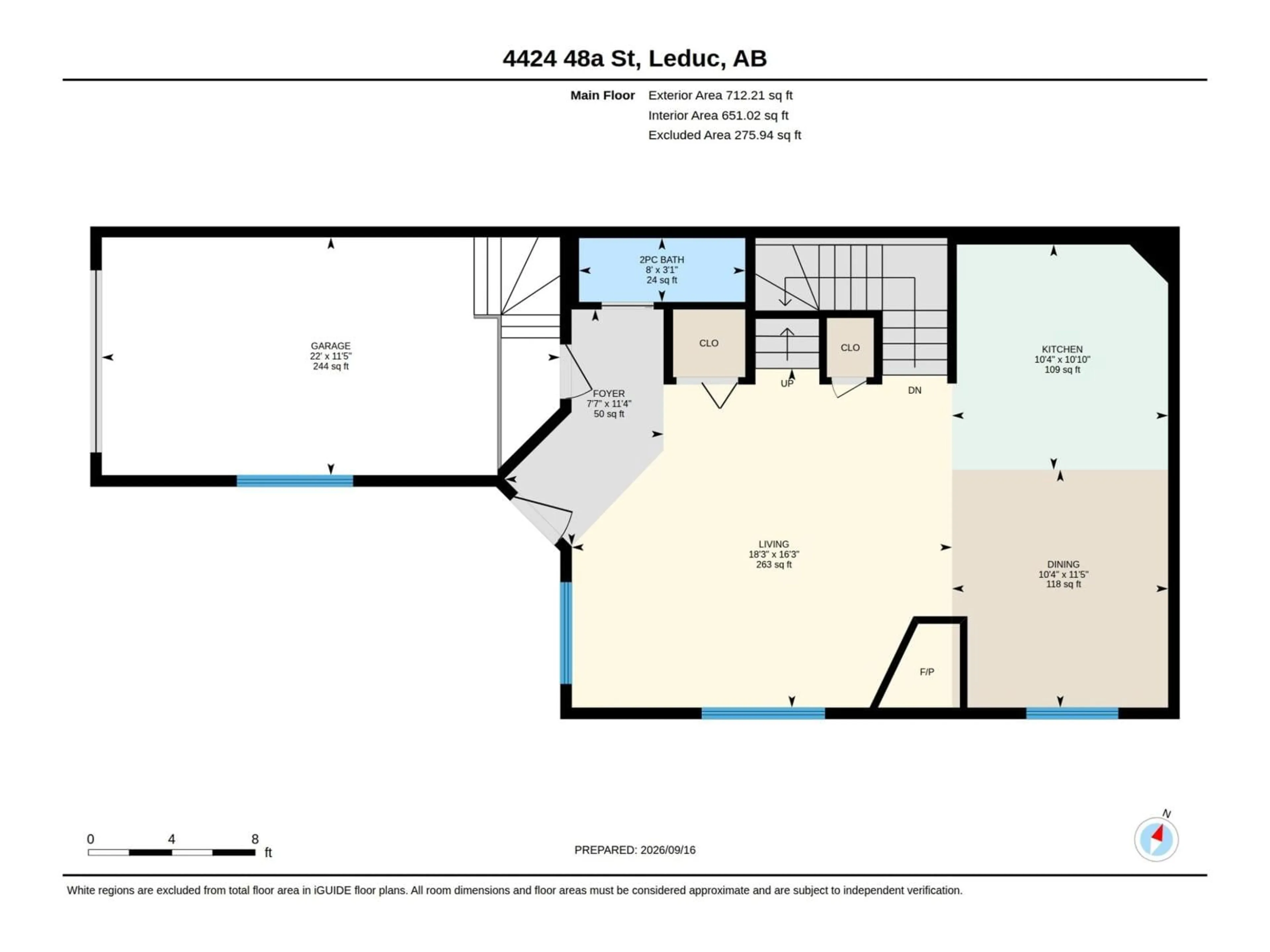 Floor plan for 4424 48A ST, Leduc Alberta T9E5Y7
