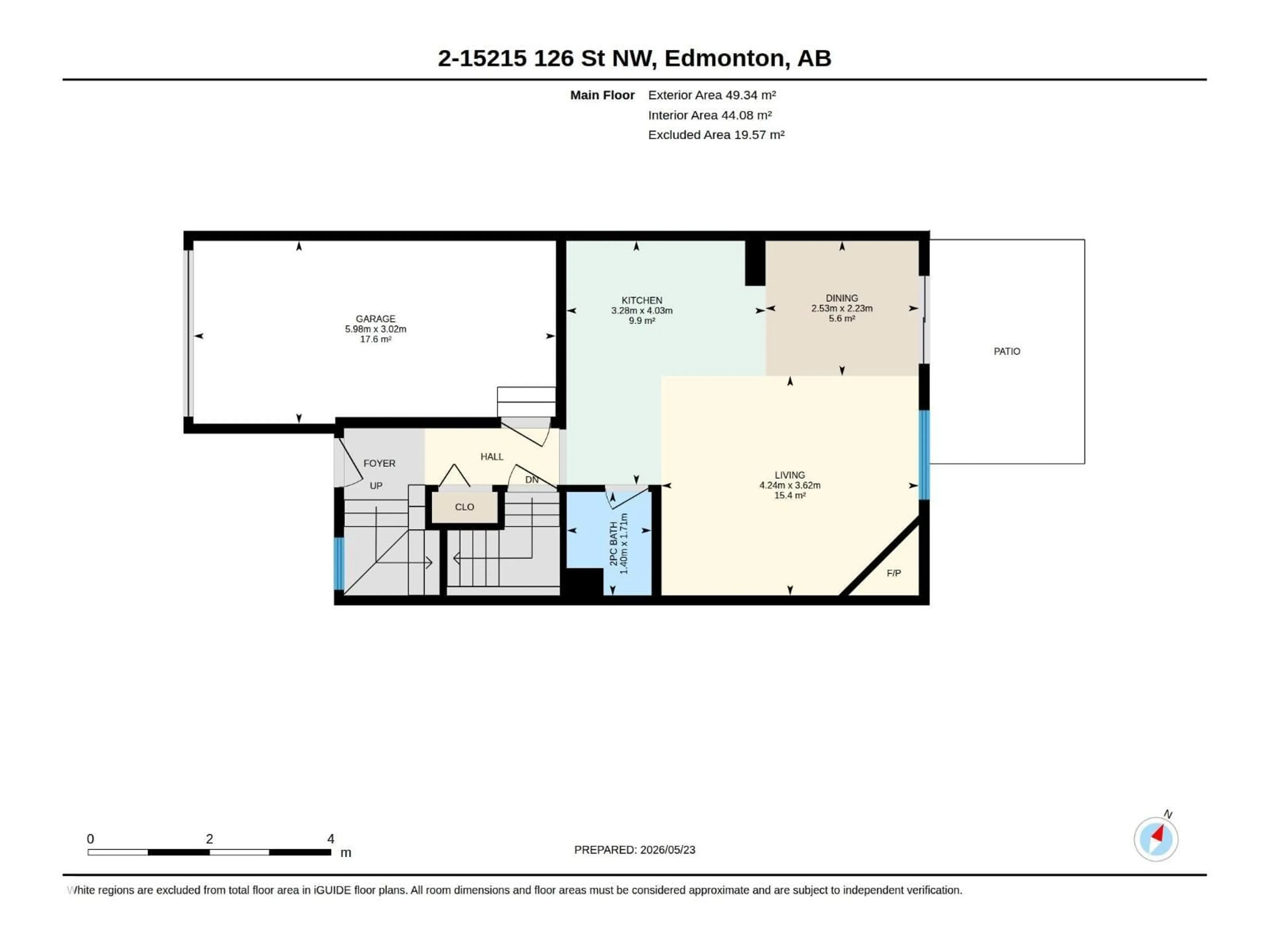 Floor plan for #2 - 15215 126 ST, Edmonton Alberta T5X5Z3