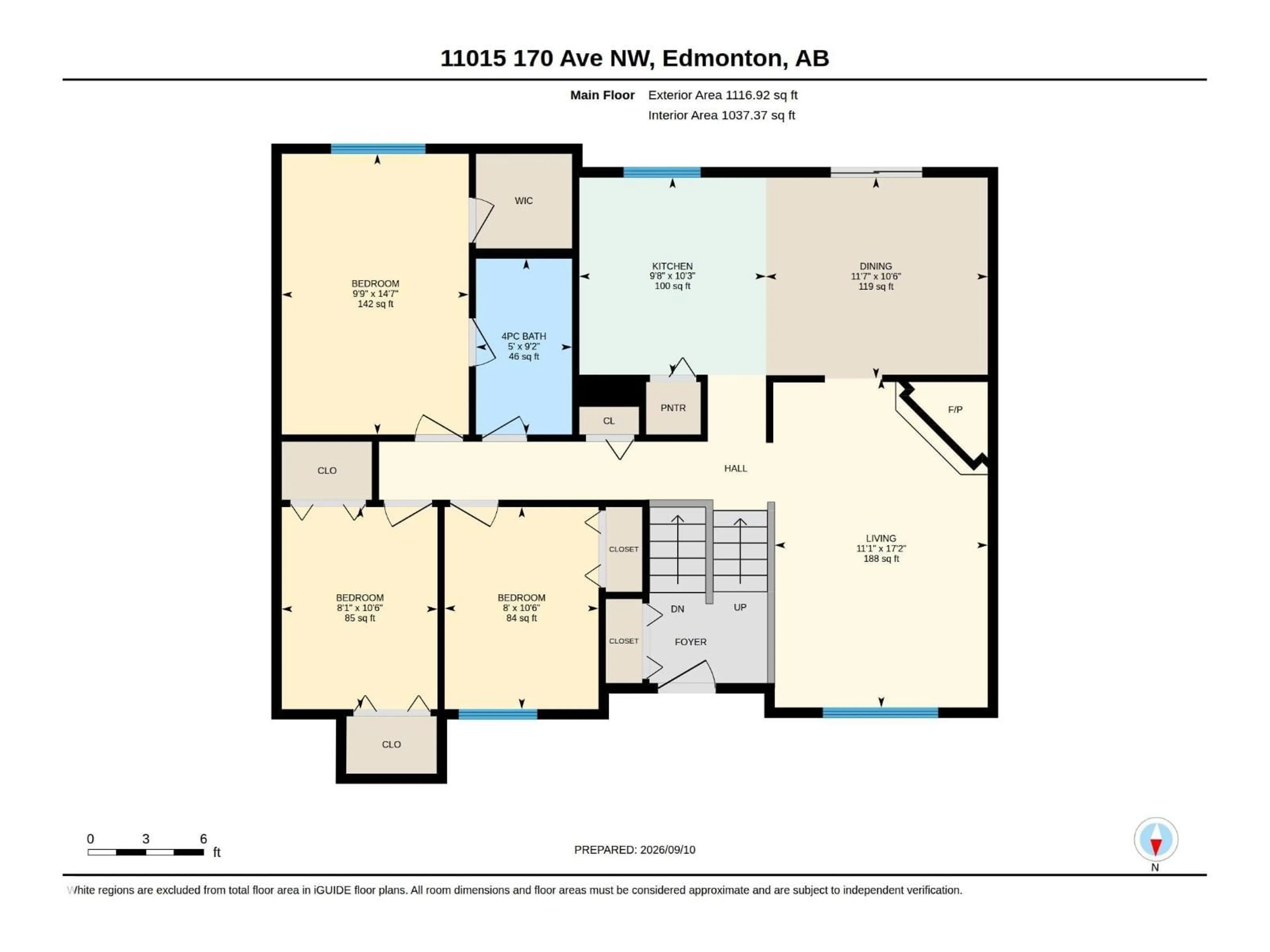 Floor plan for NW - 11015 170 AV, Edmonton Alberta T5X3L1