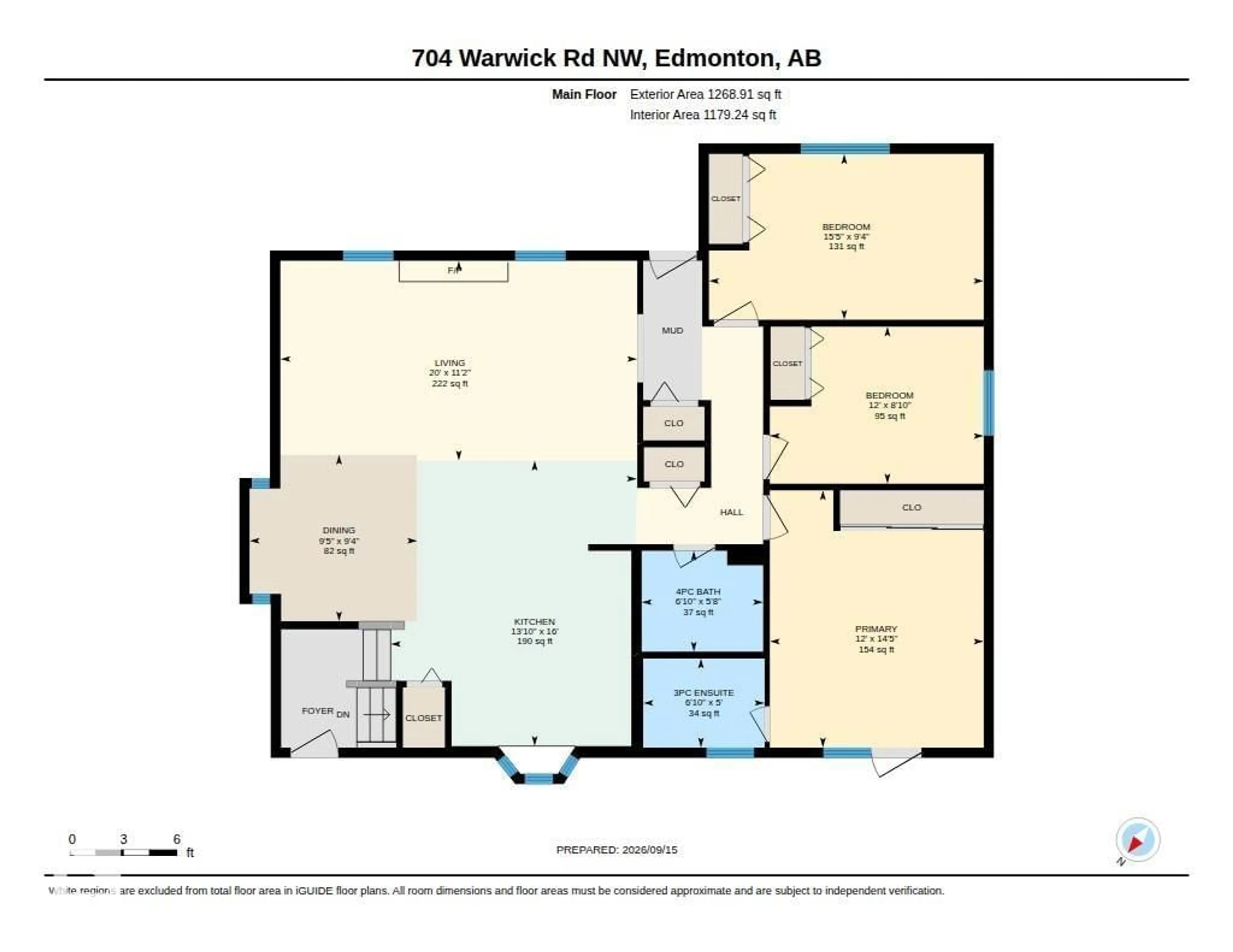 Floor plan for 704 WARWICK RD, Edmonton Alberta T5X4R3