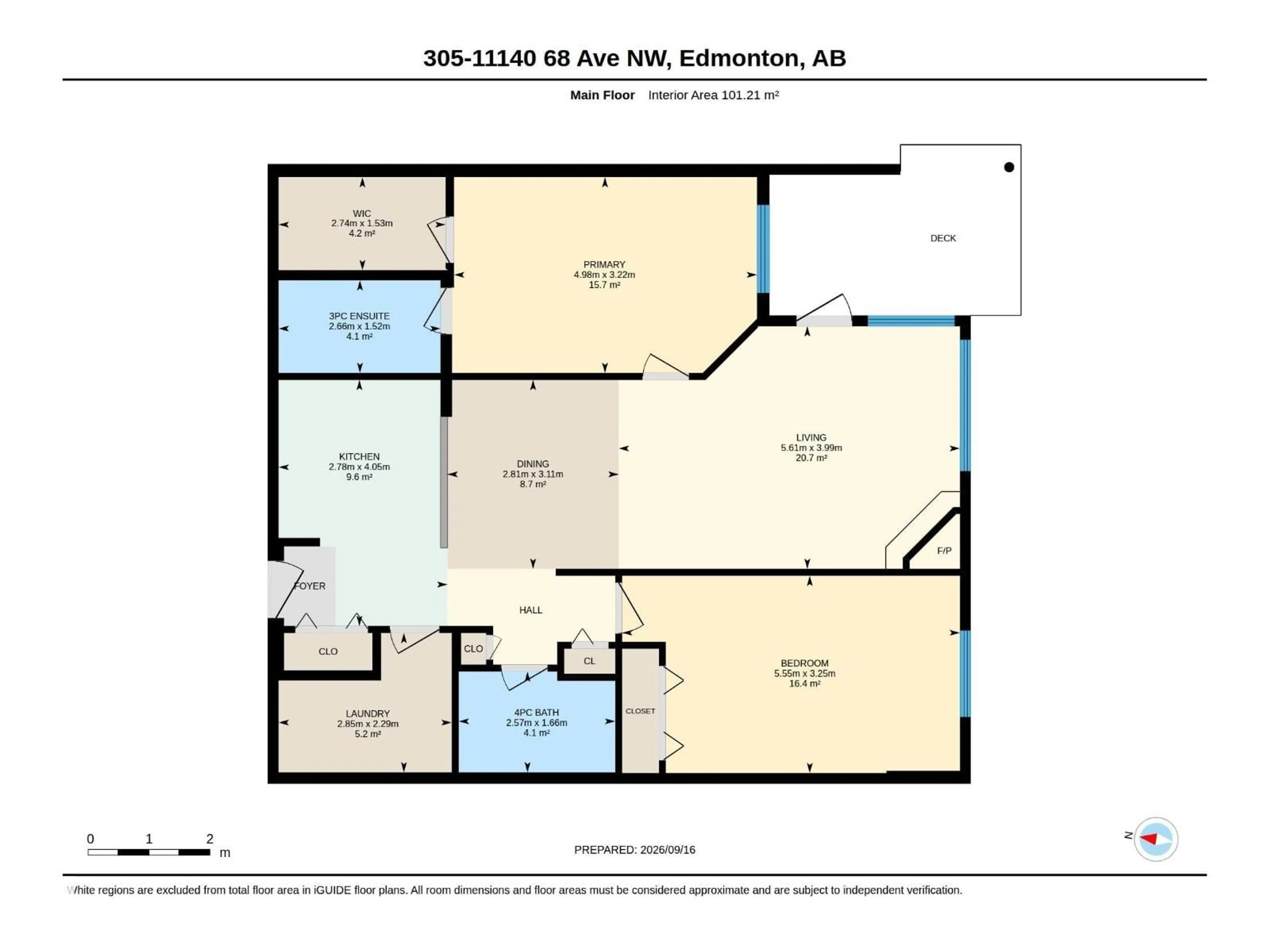 Floor plan for 305 - 11140 68 AV, Edmonton Alberta T6H2C2