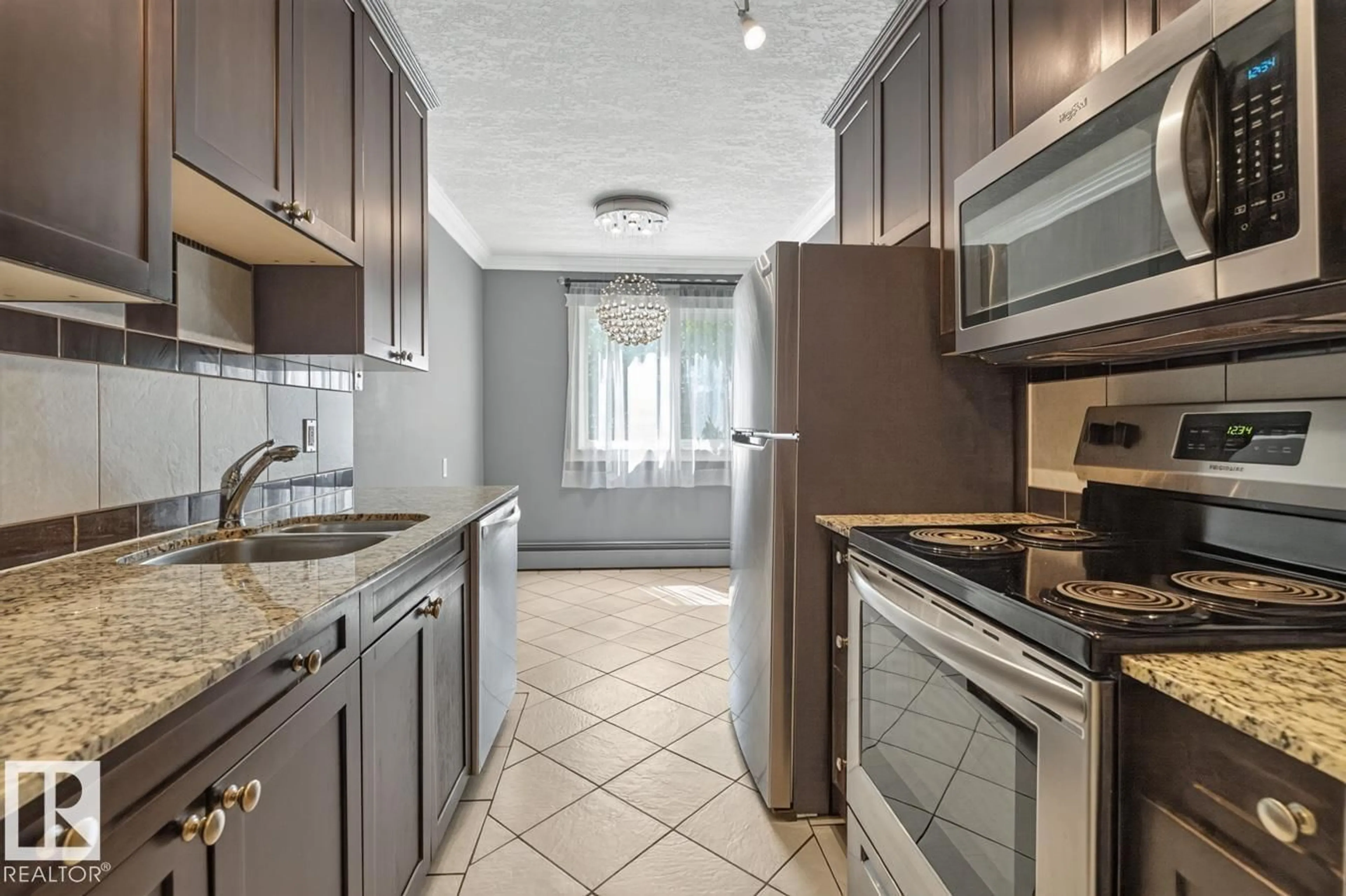 Standard kitchen, ceramic/tile floor for #402 - 10625 83 AV, Edmonton Alberta T6E2E3