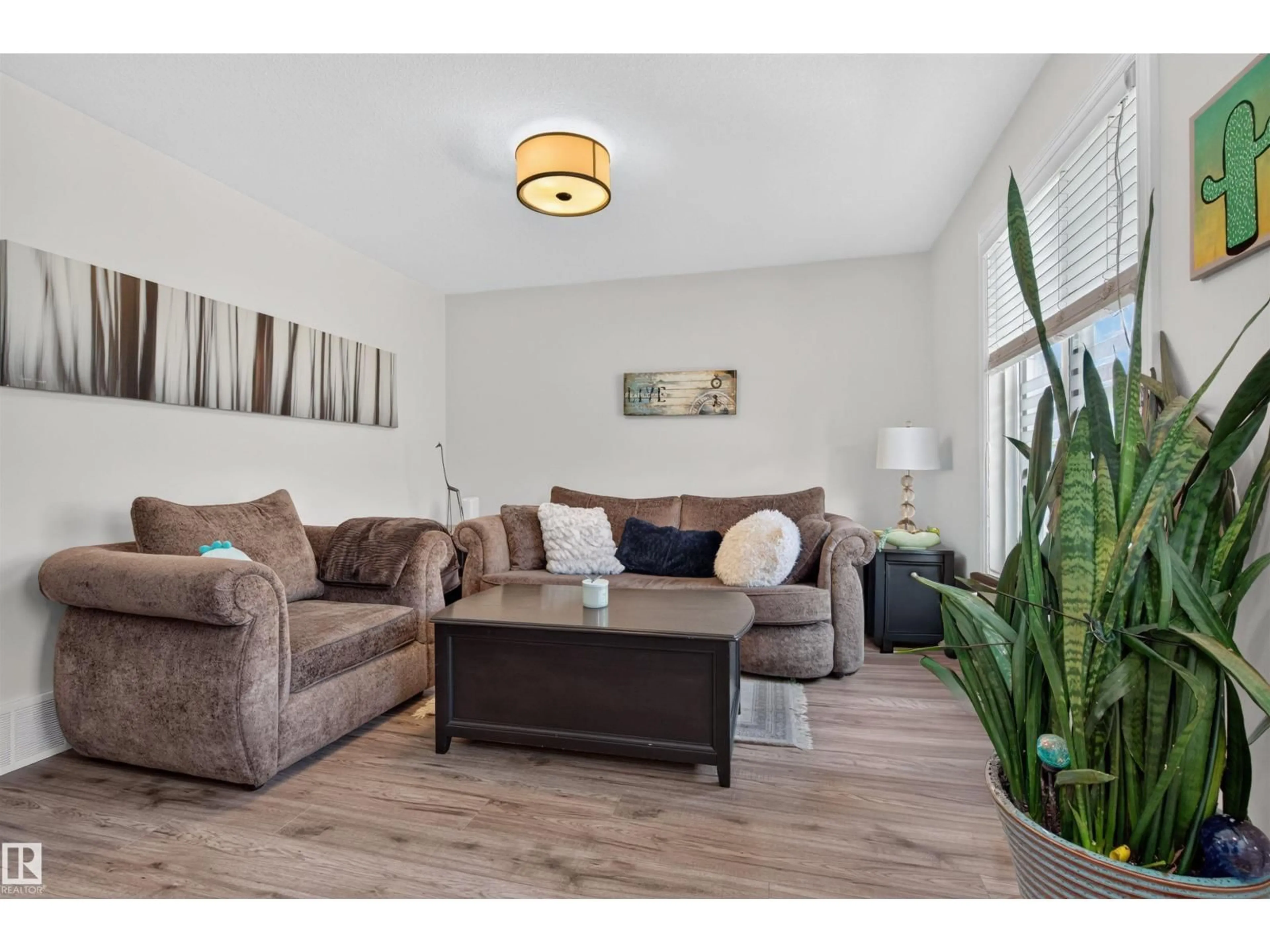 Living room with furniture, wood/laminate floor for #35 - 1508 105 ST NW, Edmonton Alberta T6J5R8