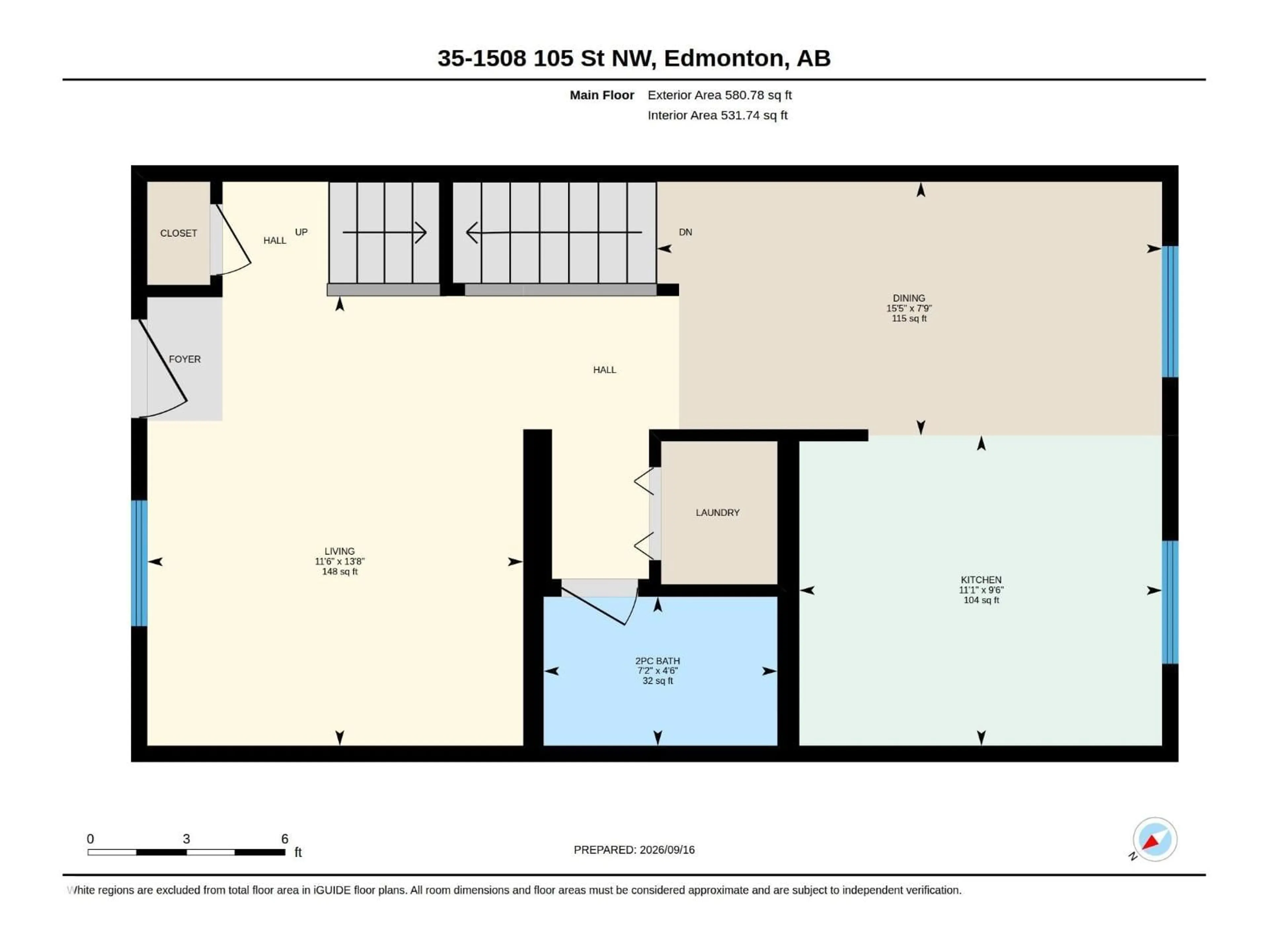 Floor plan for #35 - 1508 105 ST NW, Edmonton Alberta T6J5R8