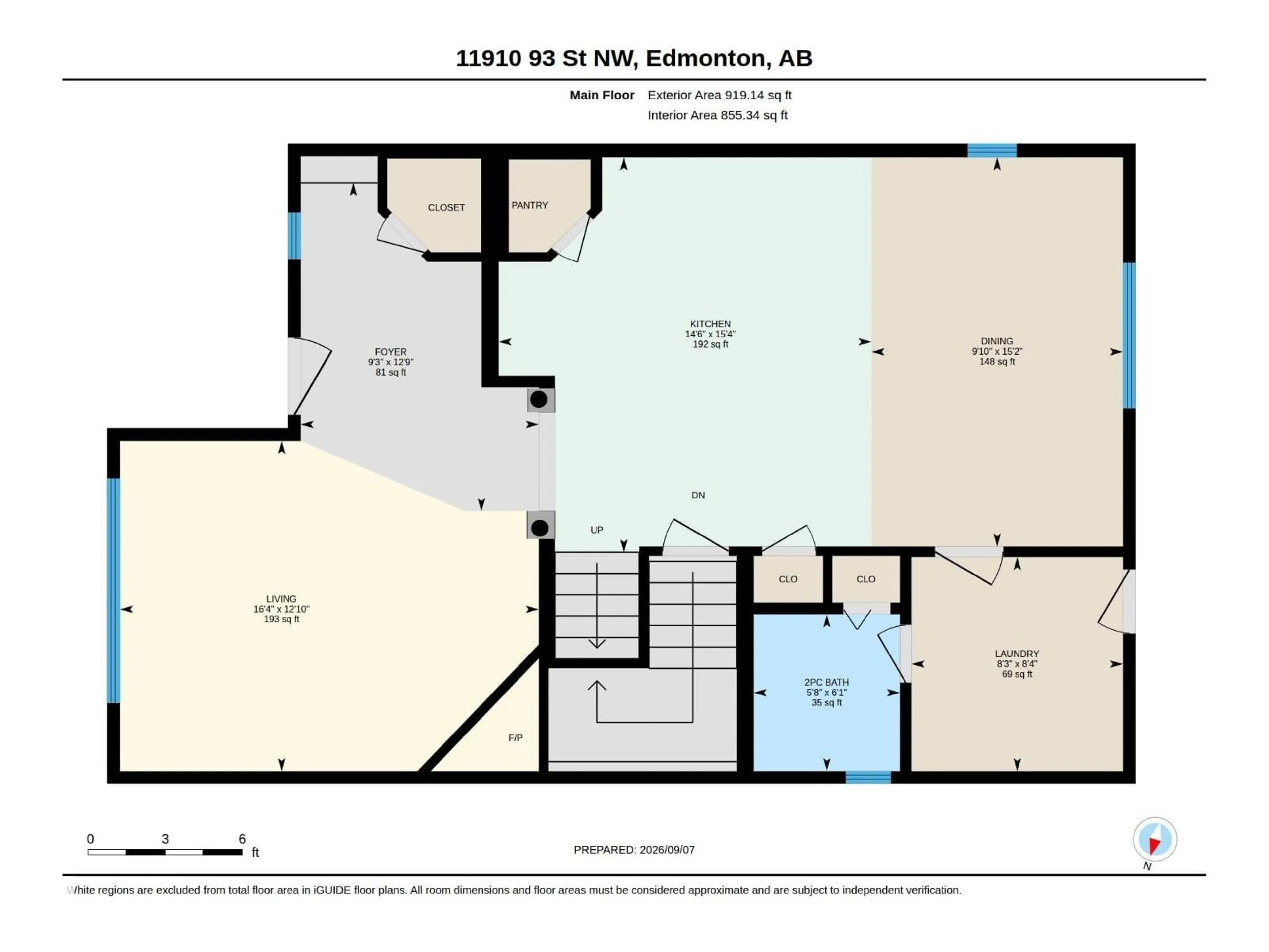 Floor plan for 11910 93 ST, Edmonton Alberta T5G1E5