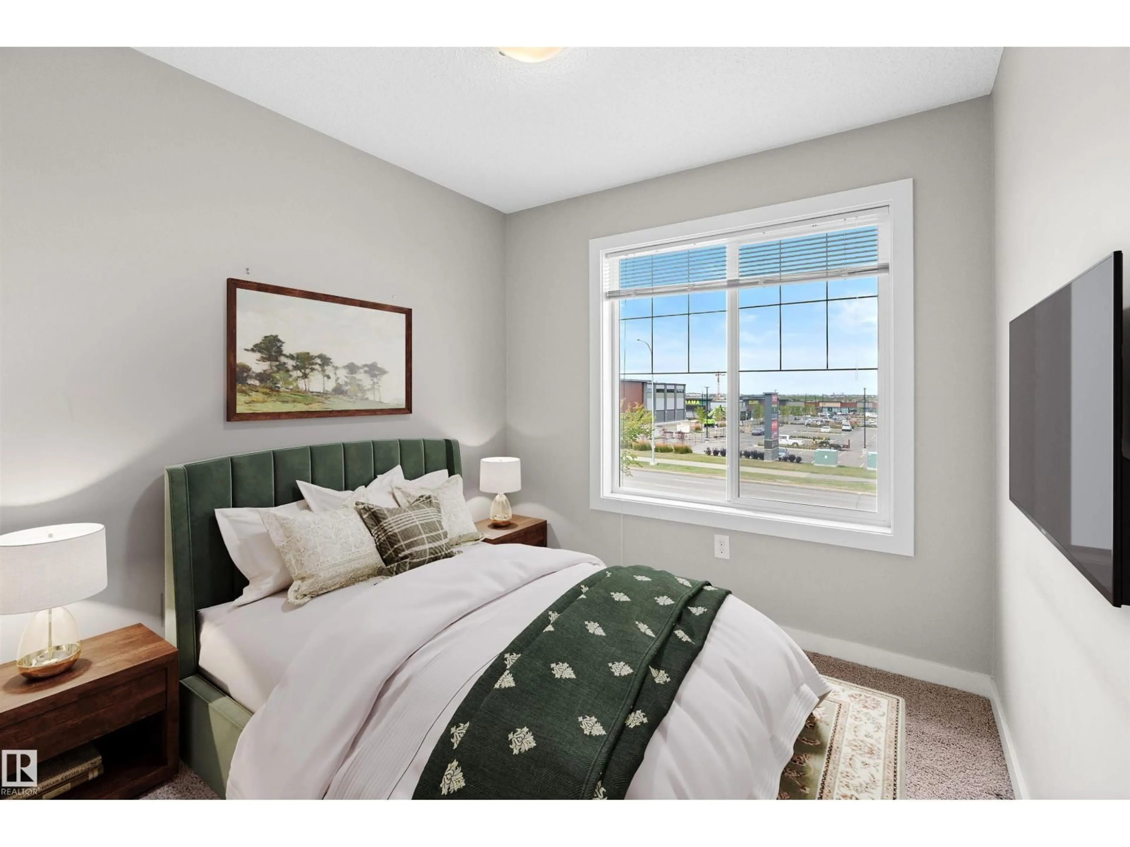 Bedroom with bed, unknown for 2803 - 13 JAMES MOWATT TR, Edmonton Alberta T6R3R3