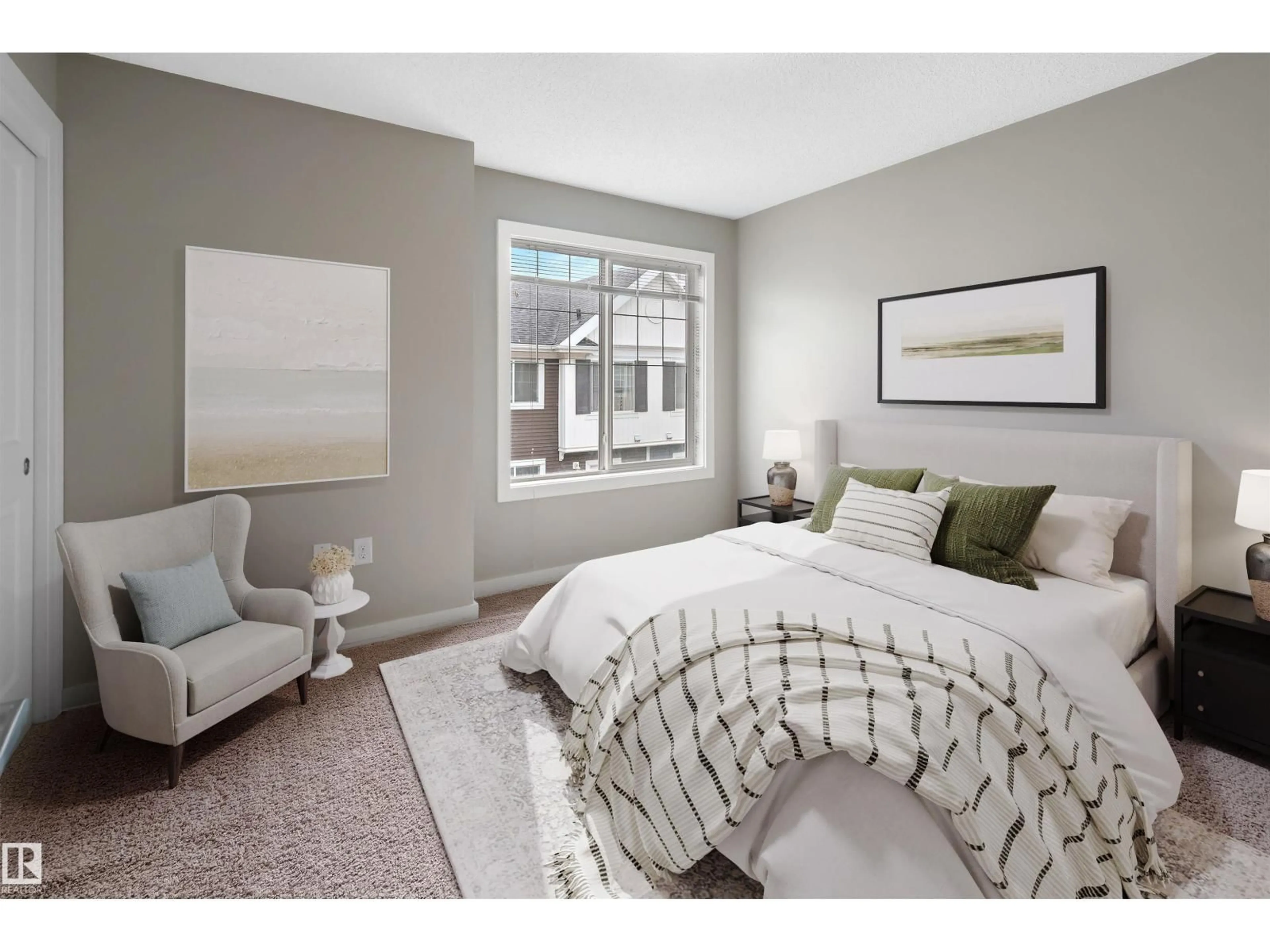 Bedroom with bed, unknown for 2803 - 13 JAMES MOWATT TR, Edmonton Alberta T6R3R3