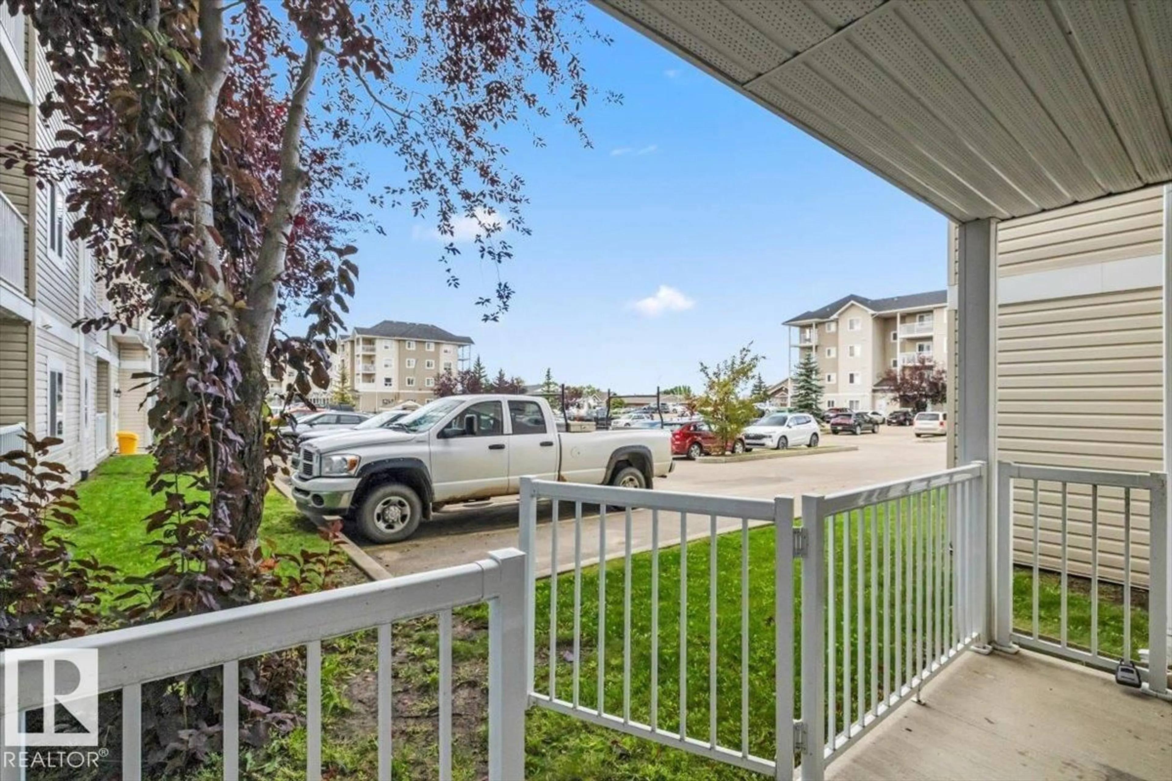 Patio, water/lake/river/ocean view for 110 4309 33 ST, Stony Plain Alberta T7Z0C4