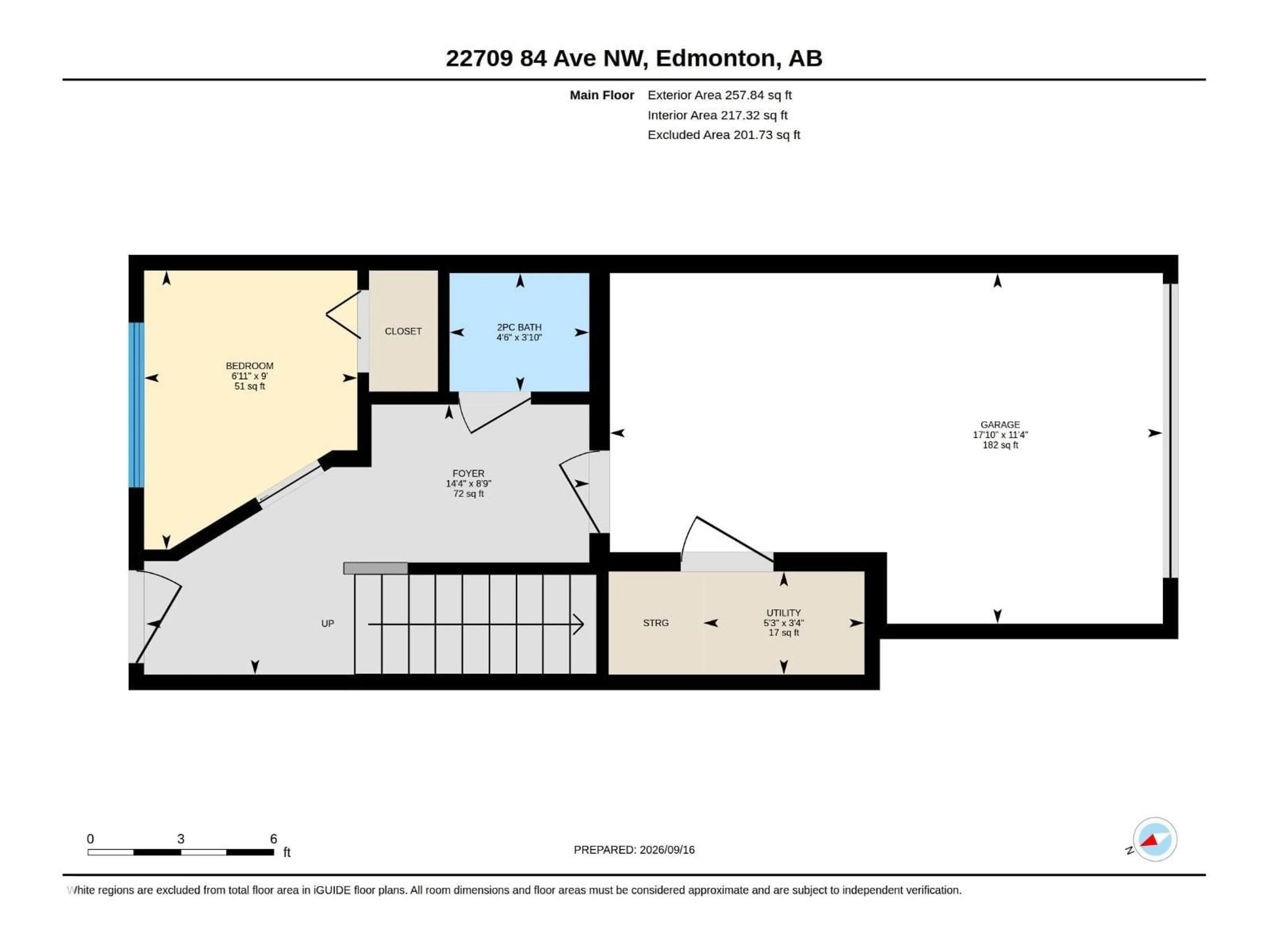 Floor plan for 22709 84 AV, Edmonton Alberta T5T4B4